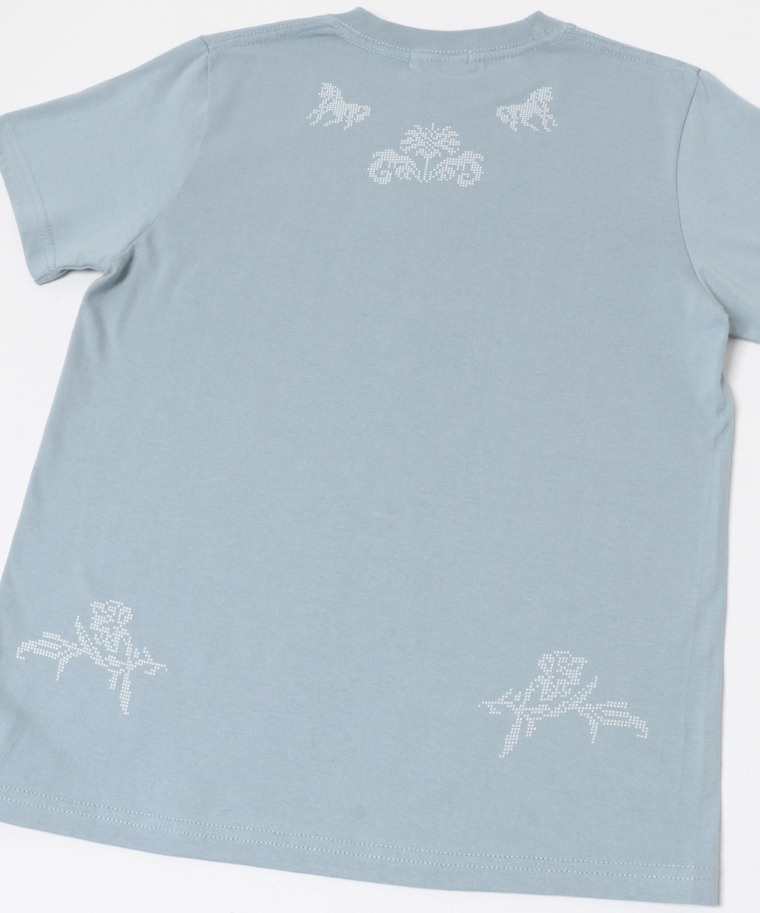 Teya　CROSS-STITCH T-SHIRTS BLUE Free