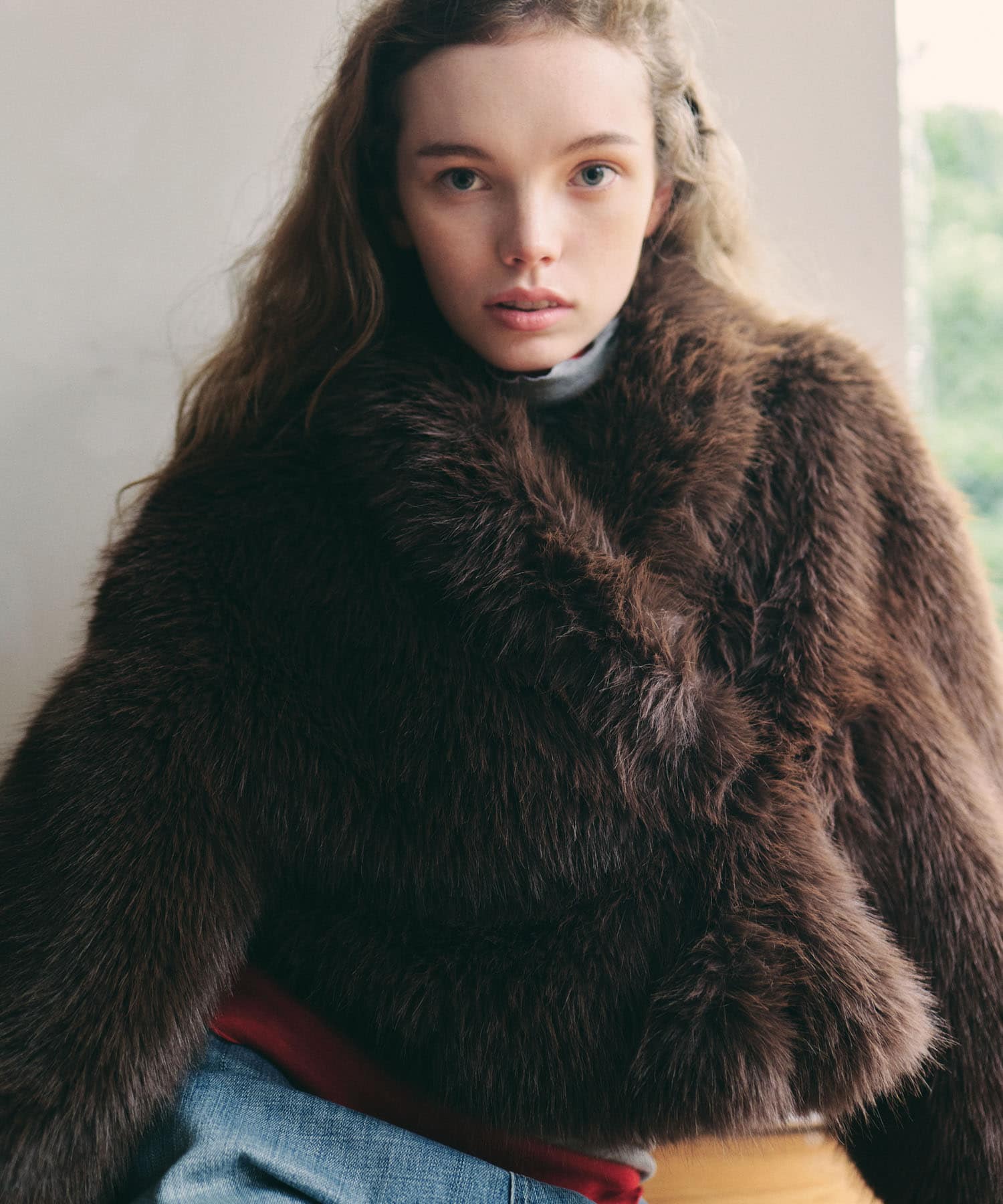 Teya　Cocoon Faux Fur Jacket