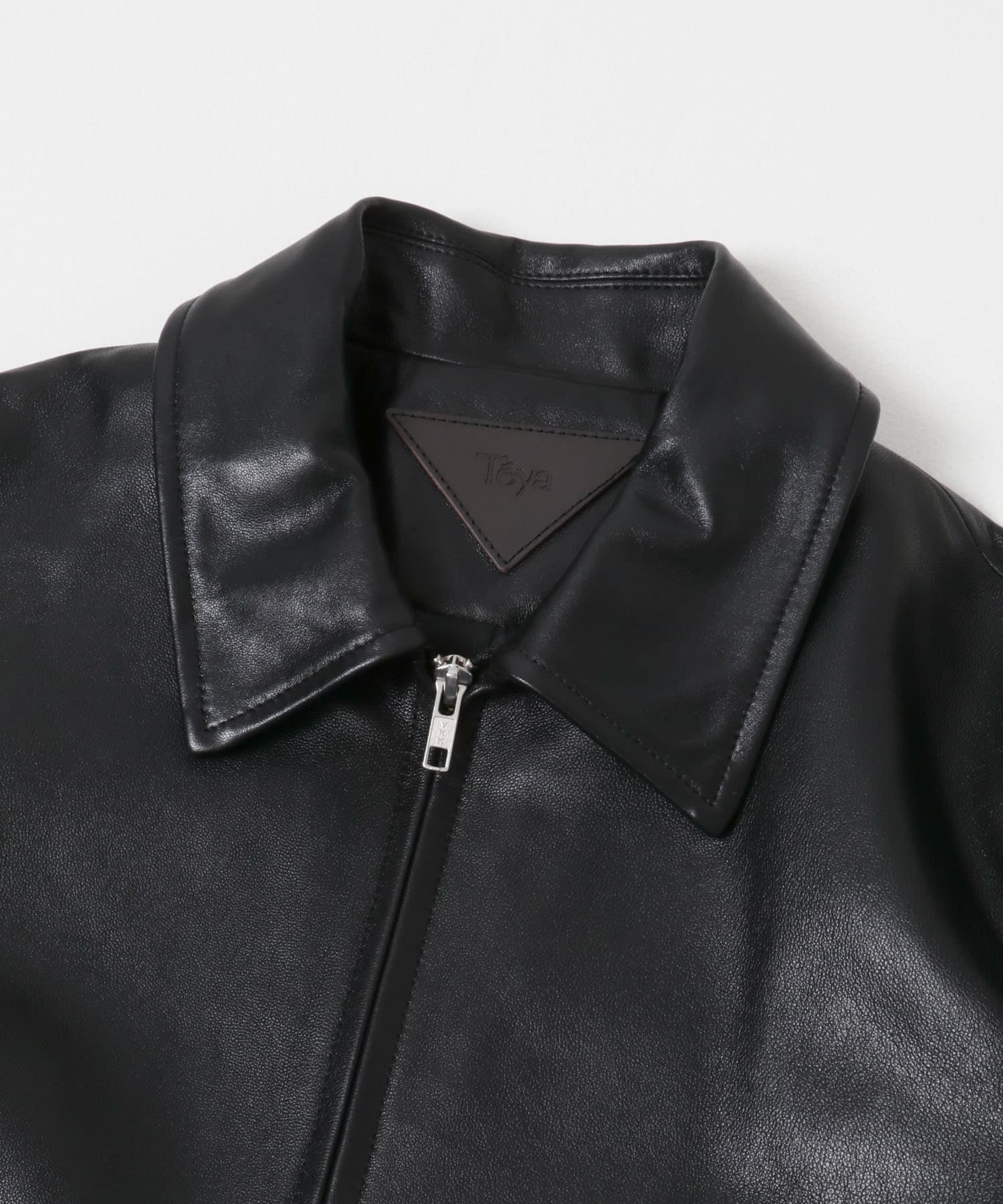 Teya　Fold Leather Jacket BLACK Free