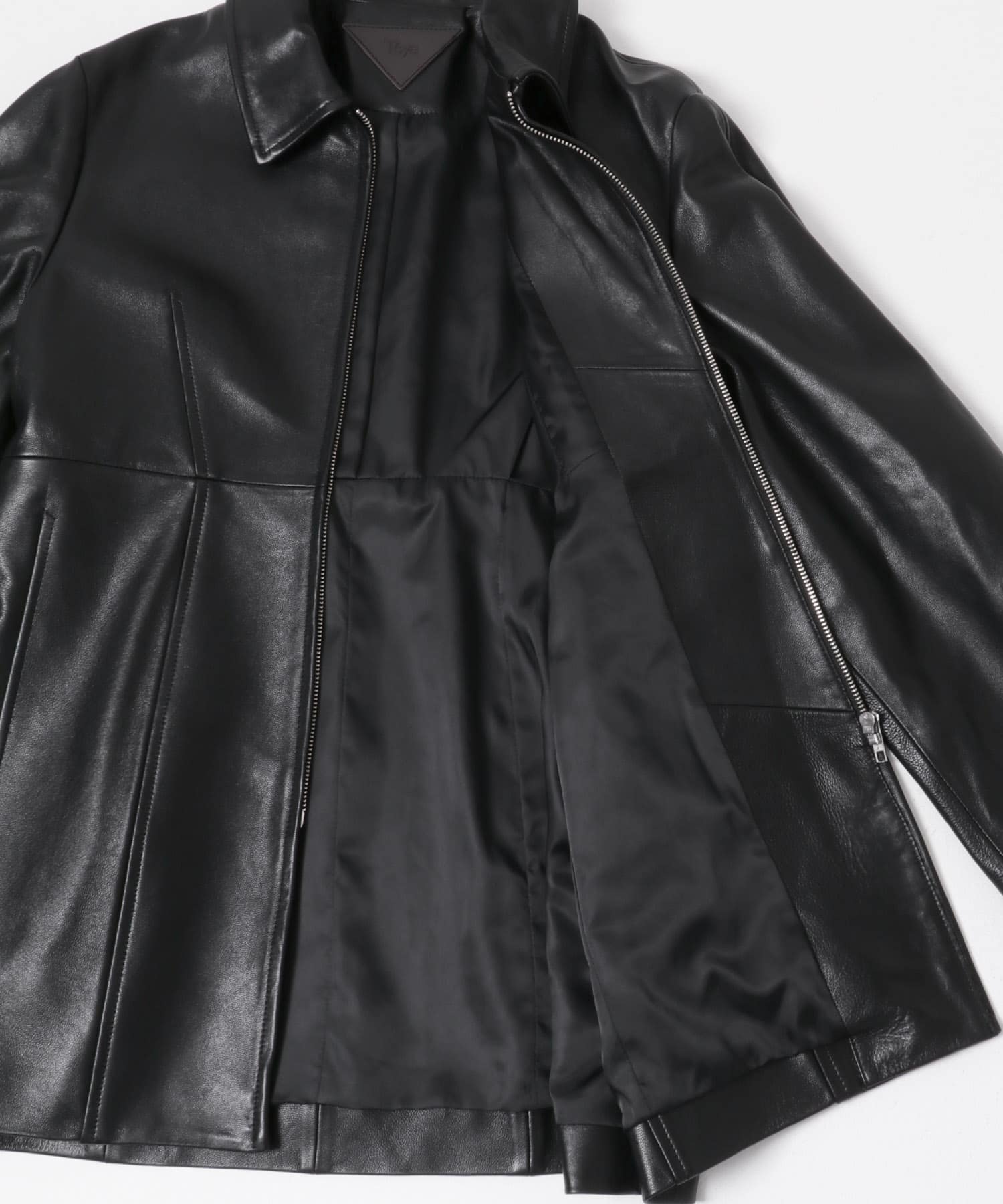 Teya　Fold Leather Jacket BLACK Free