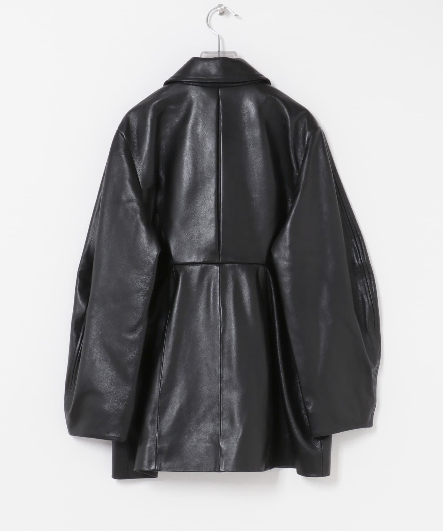 Teya　Fold Leather Jacket BLACK Free