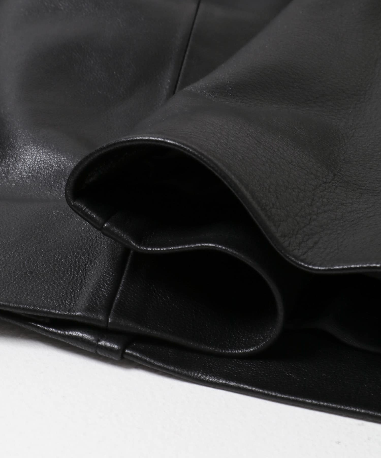 Teya　Fold Leather Jacket BLACK Free