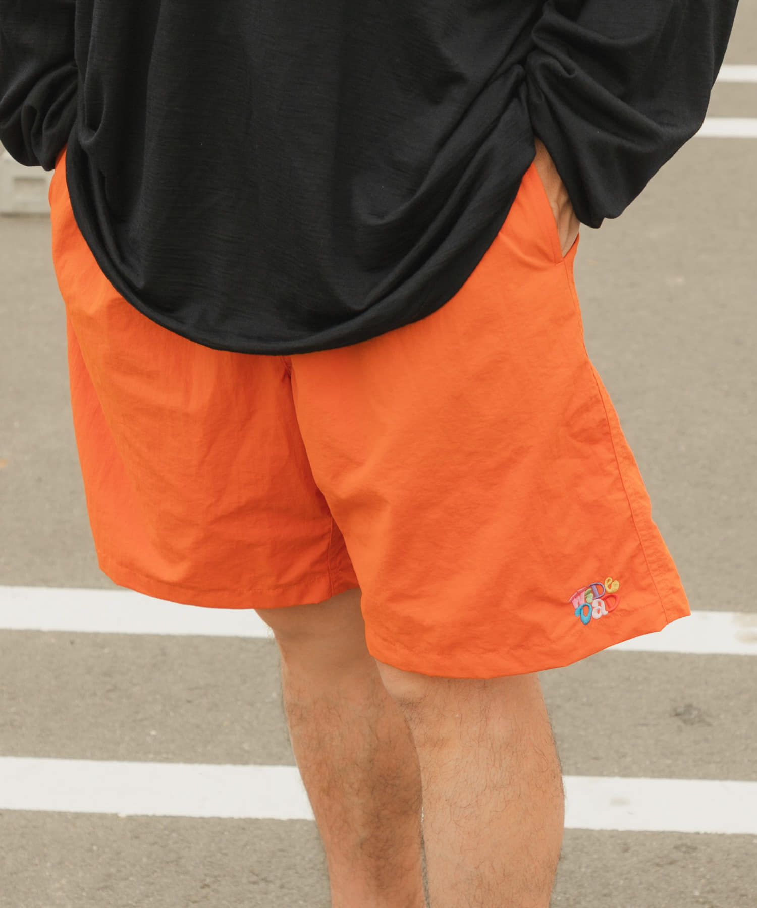 Wide Dad GRAPHIC SHORTS WITH HATCH(1 BLACK): ボトム｜URBAN