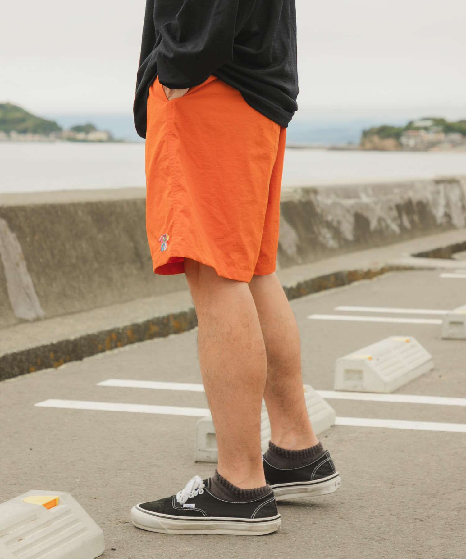 Wide Dad GRAPHIC SHORTS WITH HATCH(1 BLACK): ボトム｜URBAN