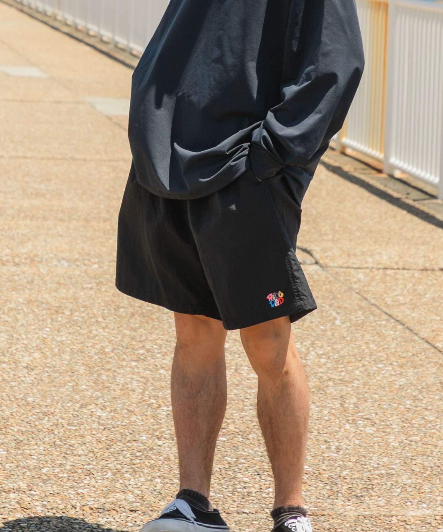 Wide Dad GRAPHIC SHORTS WITH HATCH(1 BLACK): ボトム｜URBAN