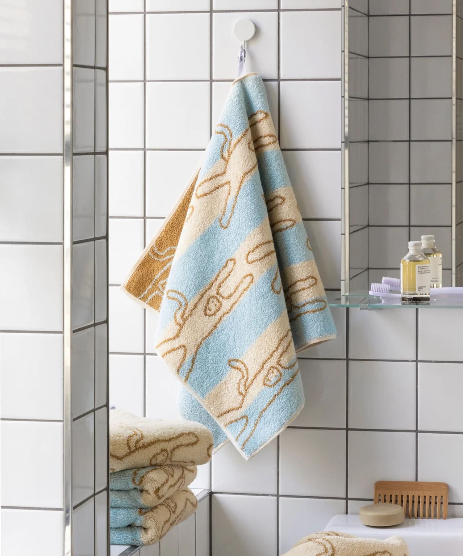WARMGREYTAIL　FACETOWEL-MONKEY BLUE ST -