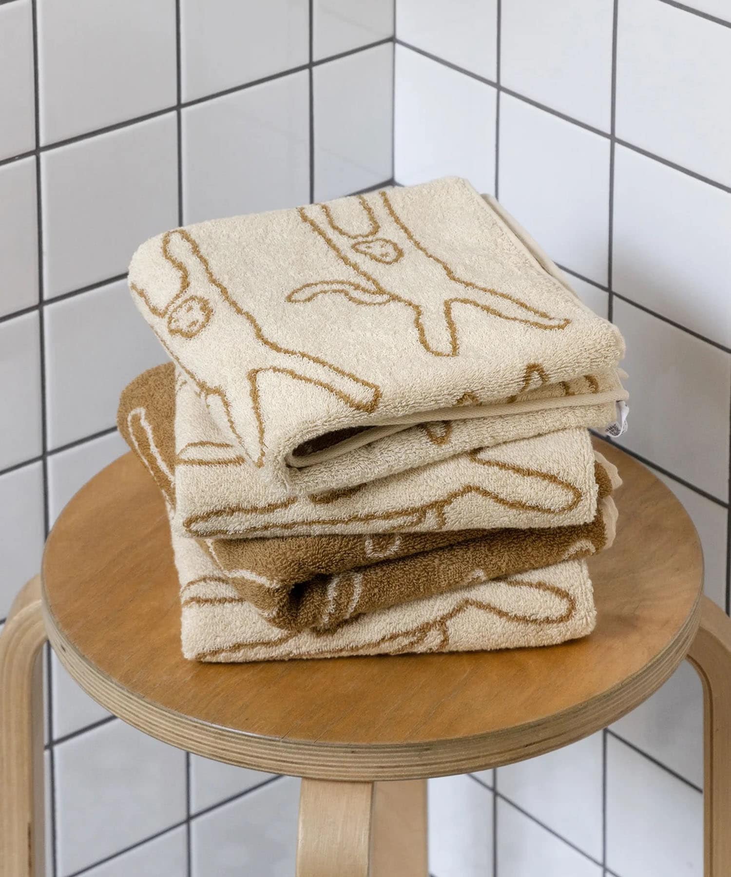 WARMGREYTAIL　FACETOWEL-MONKEY IVORY -