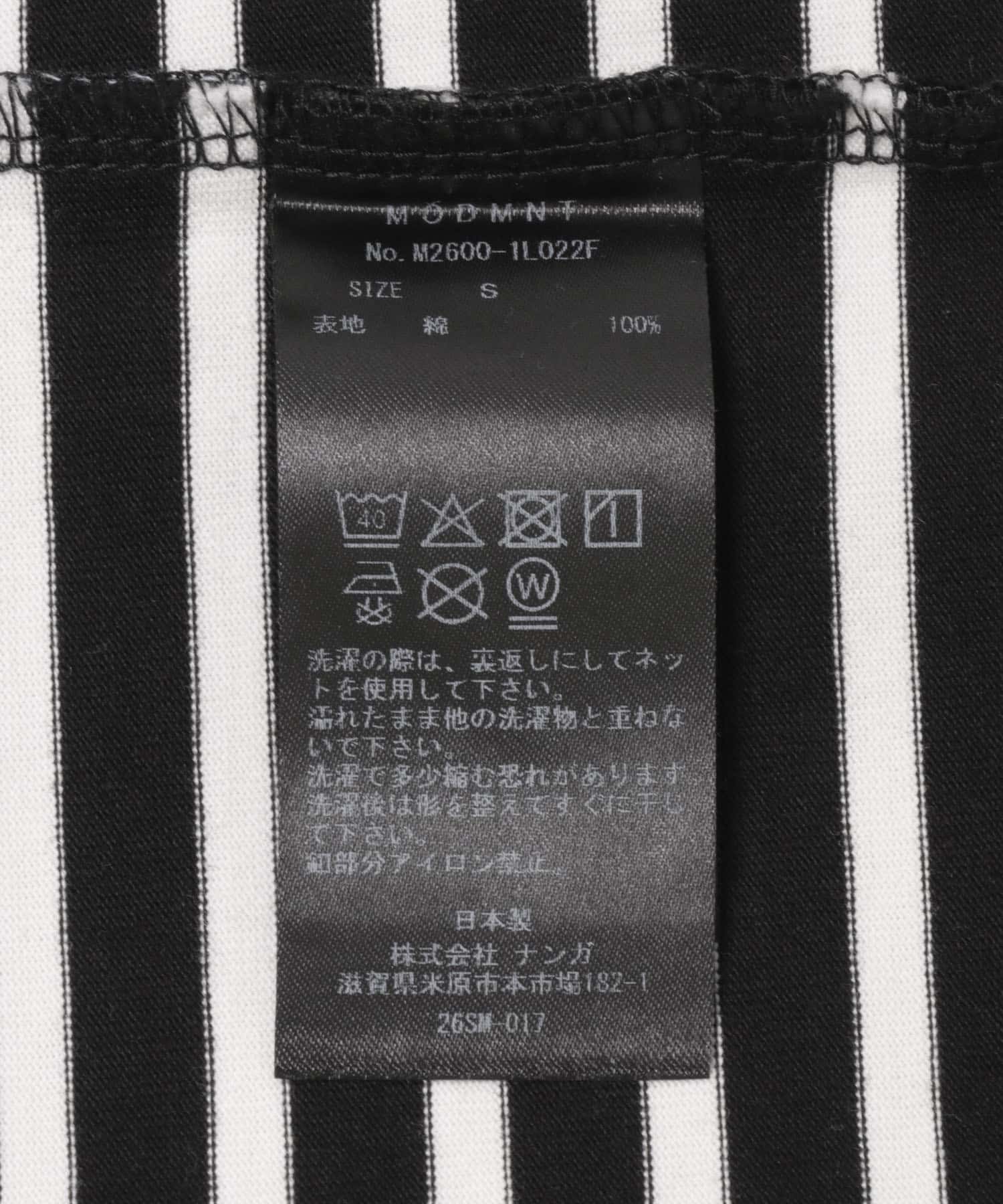 MODMNT　DETACHABLE BORDER L/S TEE NVY M