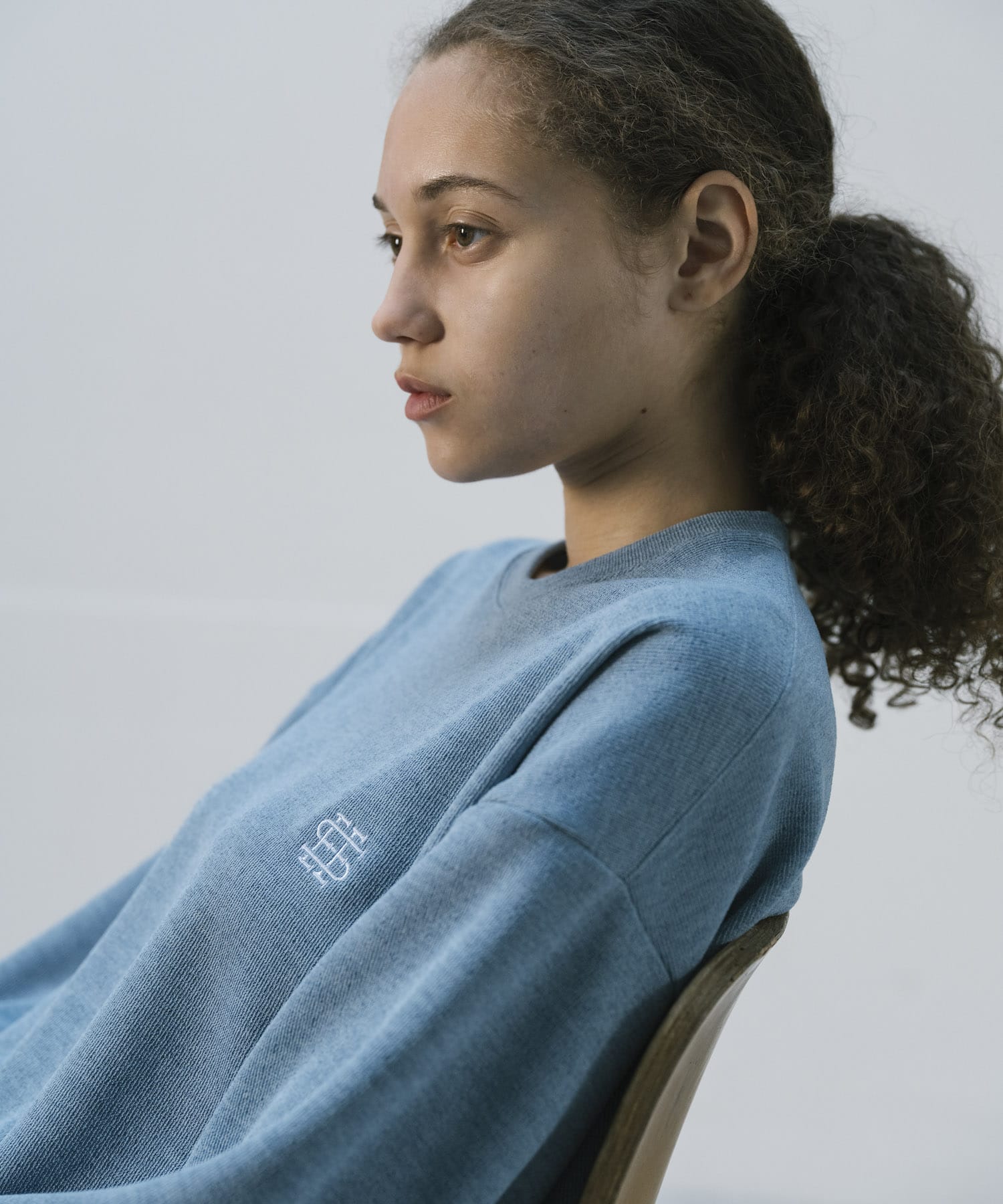 SEE SEE　BASIC LS TEE ( KNIT SEW) BLUE M