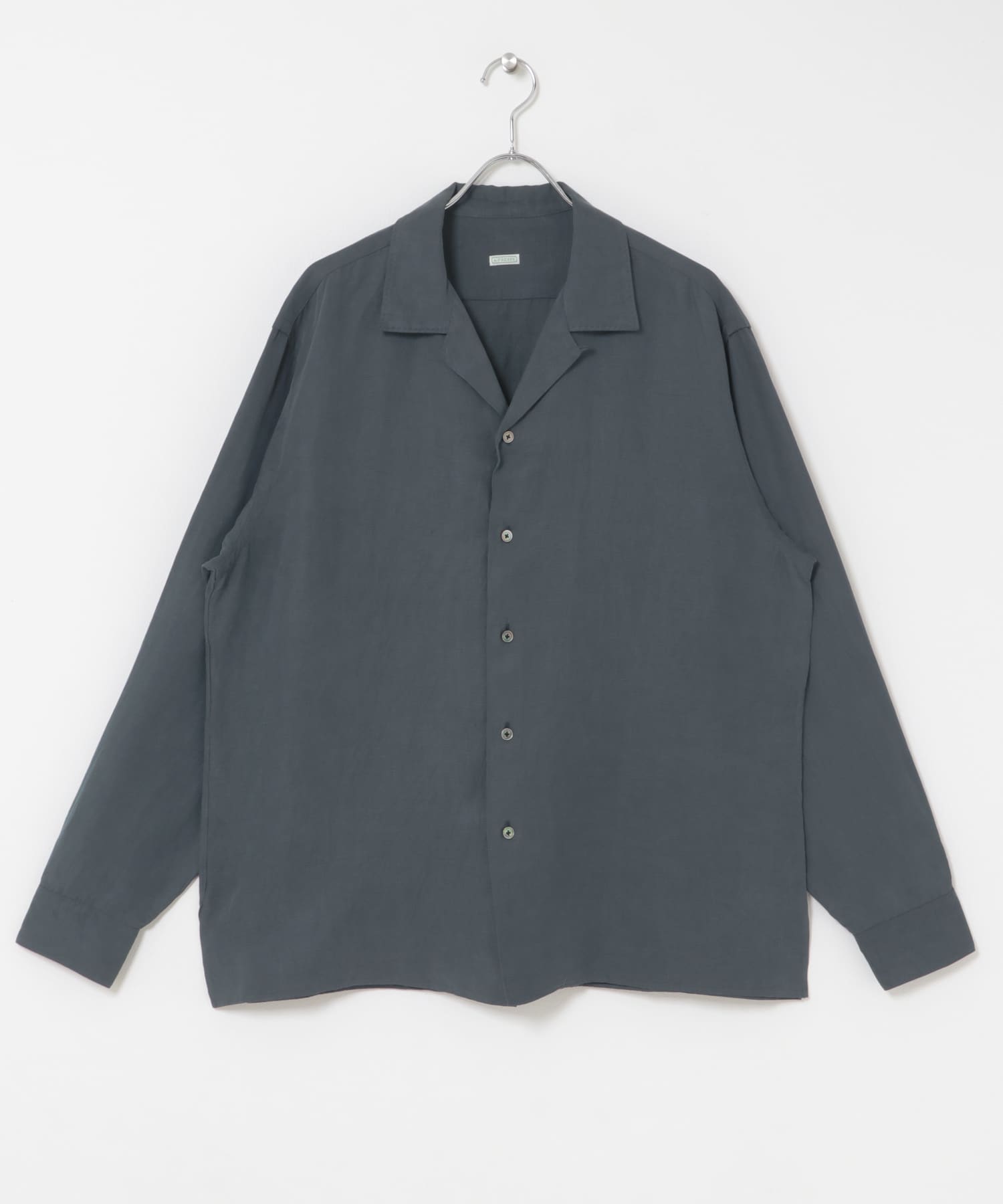 A PRESSE　Vintage Silk Linen Open Collar Shirt