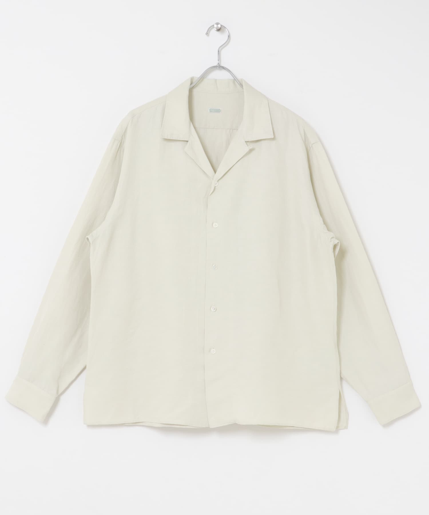 A PRESSE　Vintage Silk Linen Open Collar Shirt