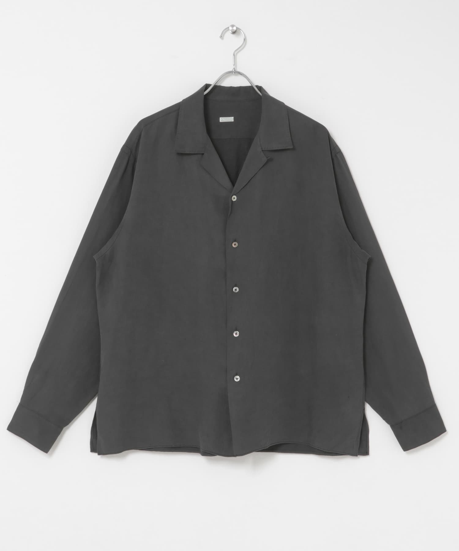 A PRESSE　Vintage Silk Linen Open Collar Shirt