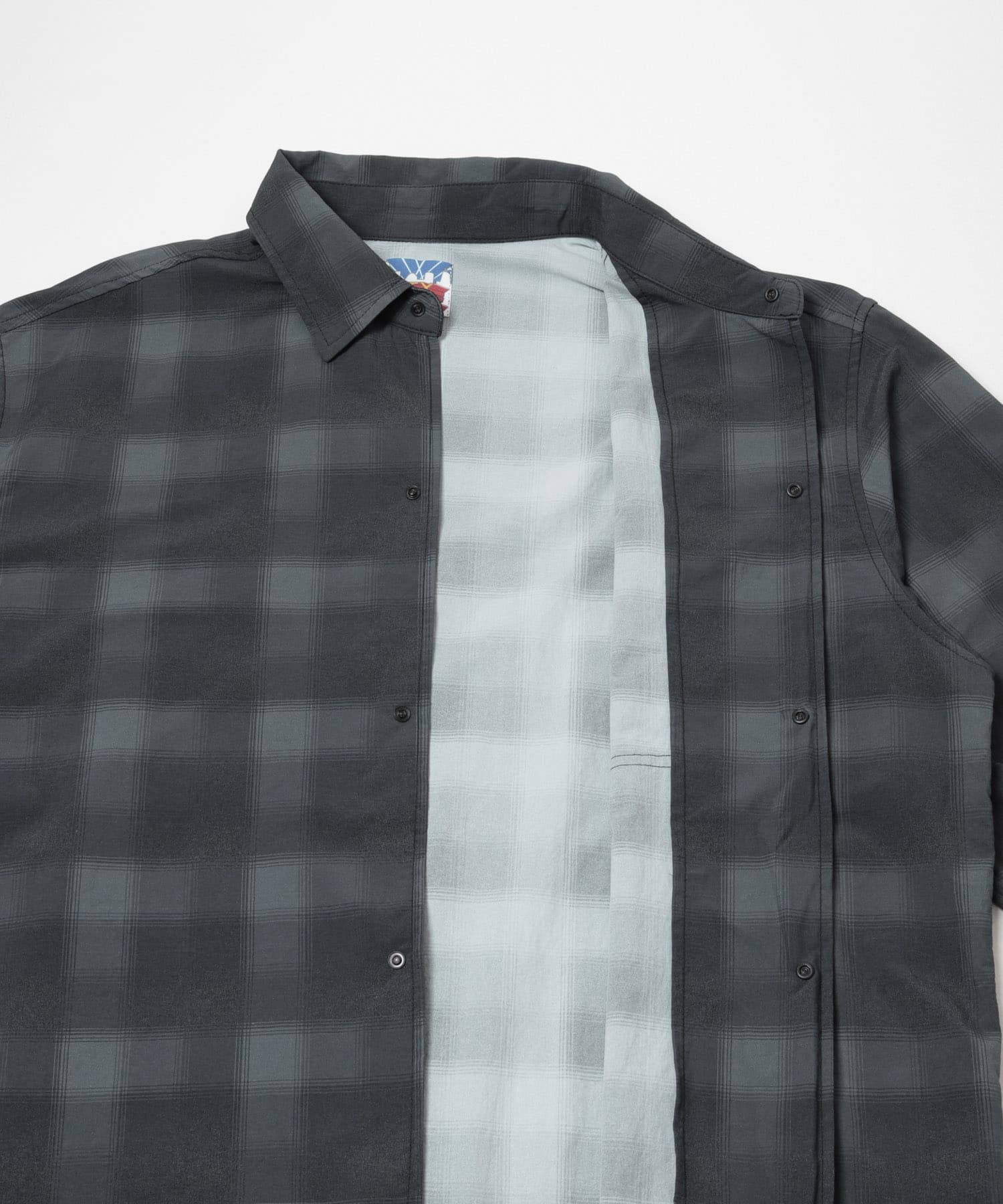 CITY COUNTRY CITY　TASLAN NYLON CHECK SHIRT BLACK L