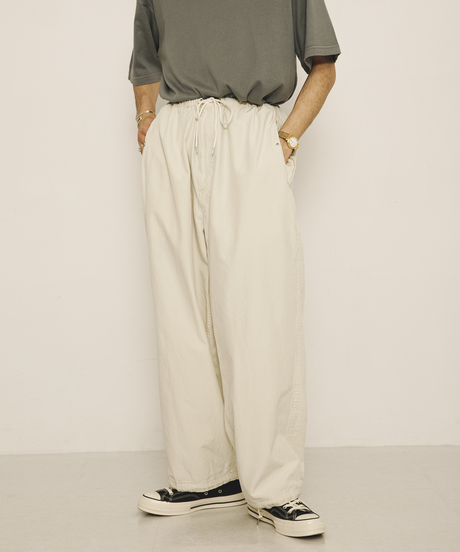 A PRESSE　CottonSilk Back Gabardine M-51 Over Pants