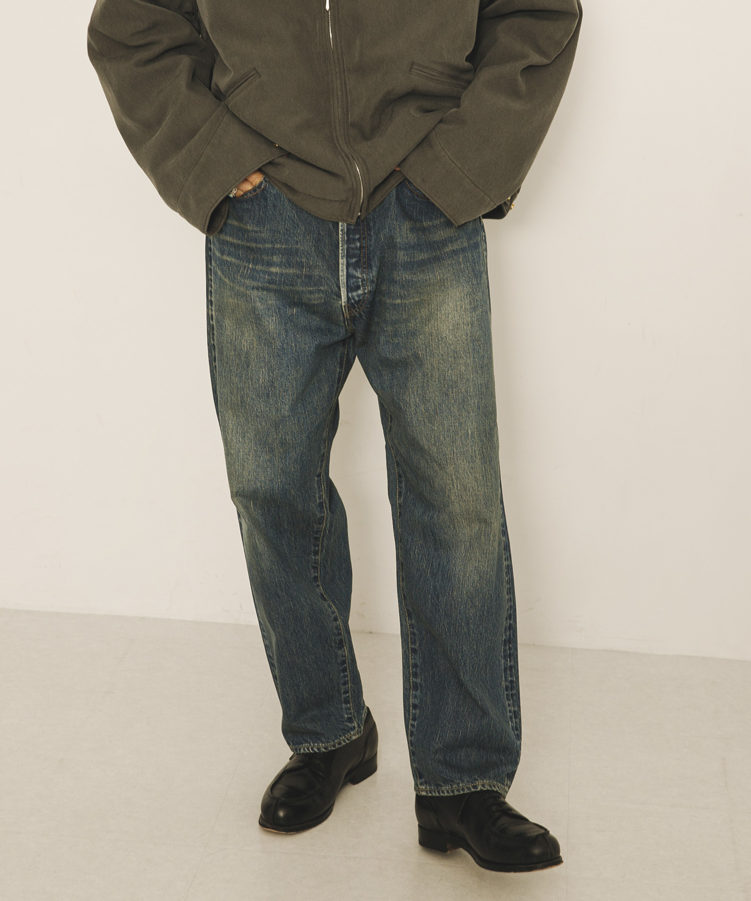 A PRESSE　Washed Denim Wide Pants