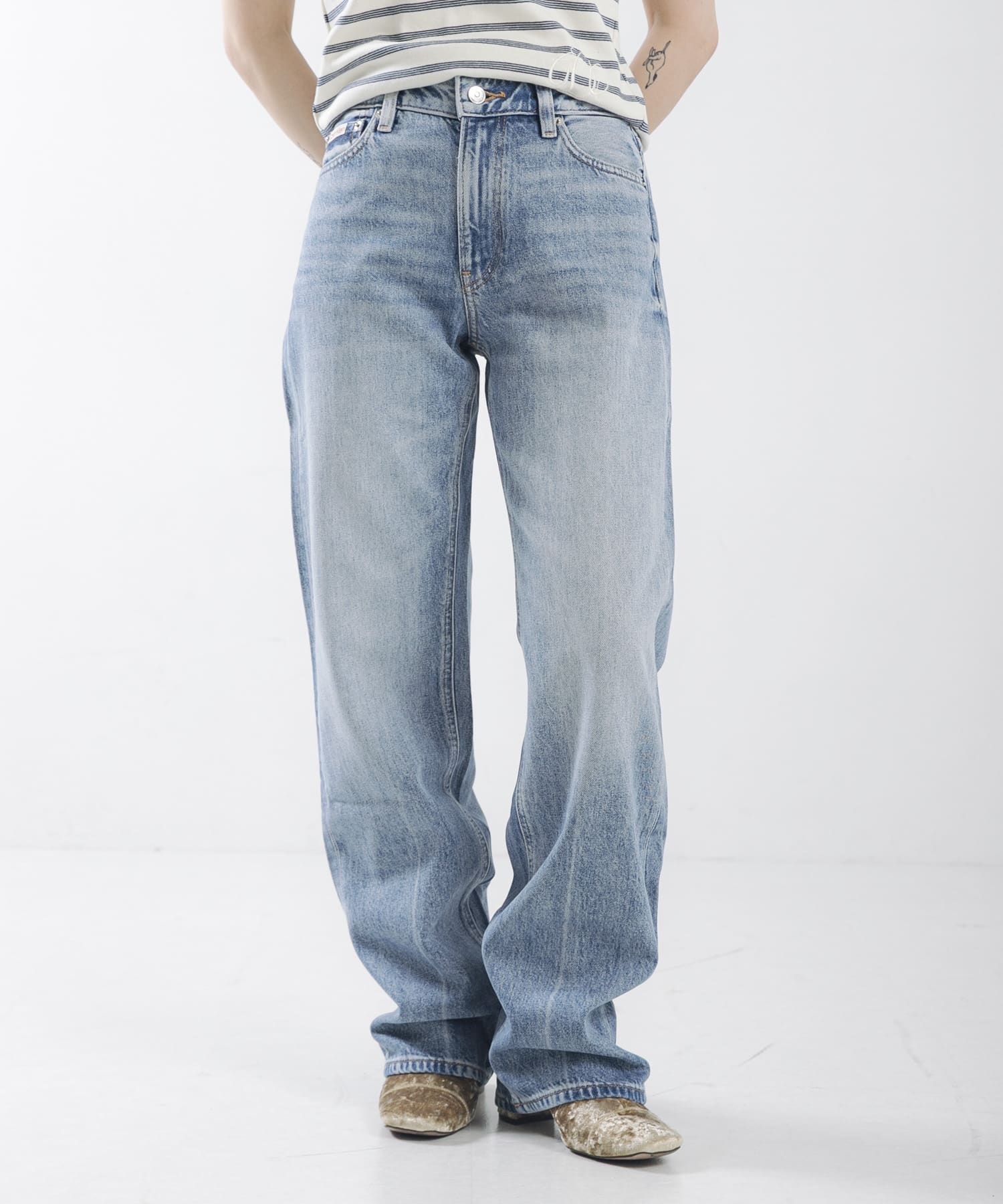 90s SILVERSTONE デニム TALON ZIP W31〜32程度 Calvin Klein W.90s STRAIGHT SILVERSTONE(25 SCL BLUE): ボトム