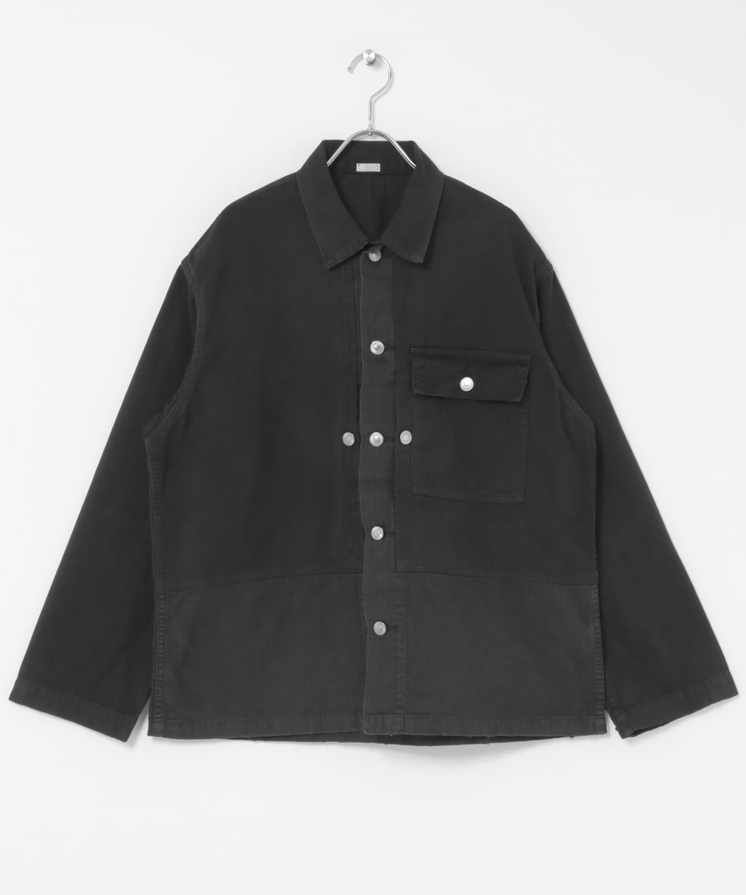 A PRESSE Vintage Silk Linen Open Collar Shirt(2 BLACK): トップス