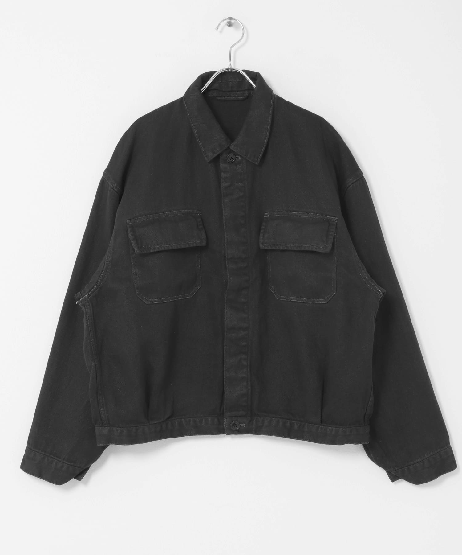 A PRESSE Vintage Black Chambray Work Jacket(2 BLACK): アウター