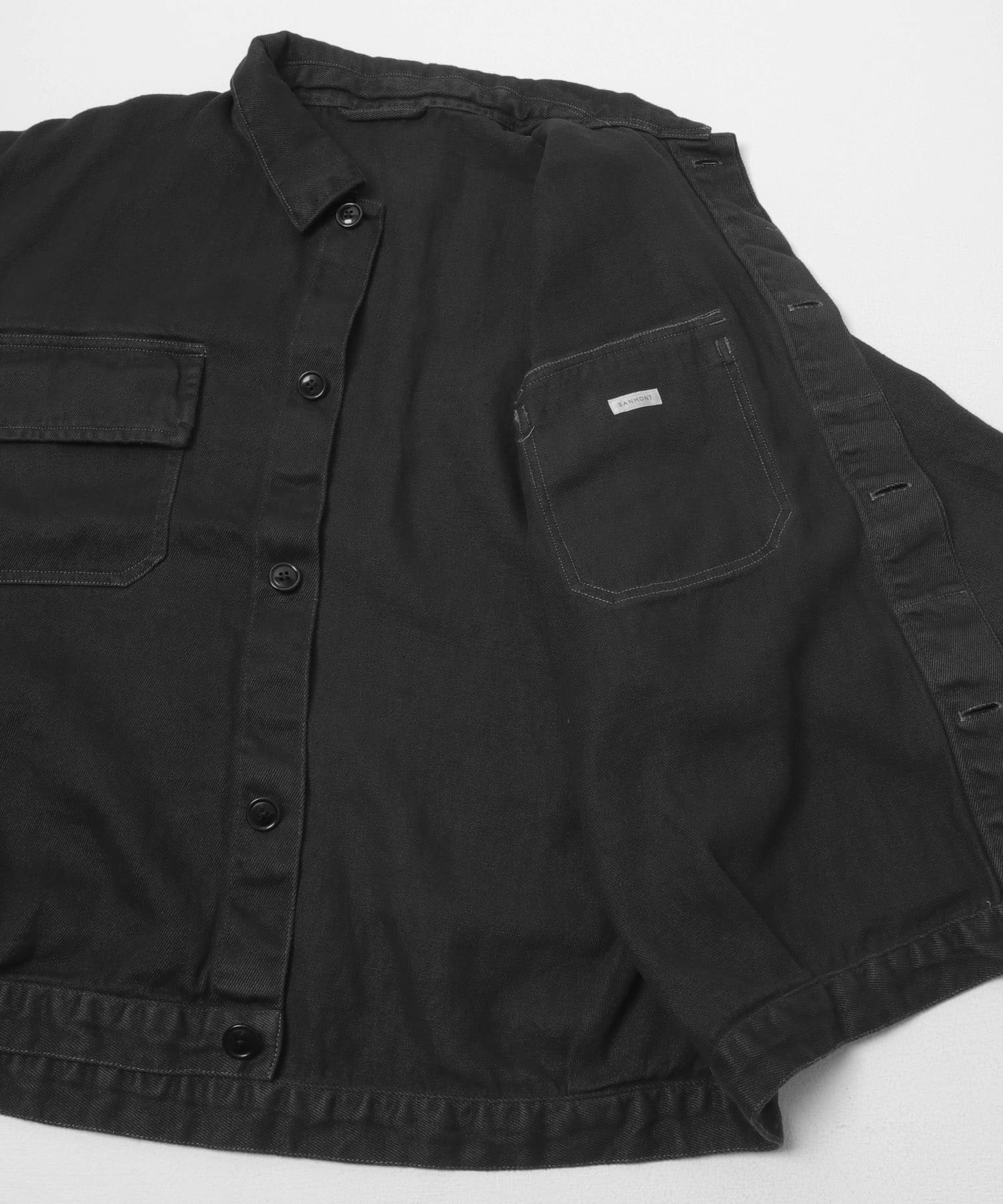 SANMONT　リネンワークジャケット BLACK 2