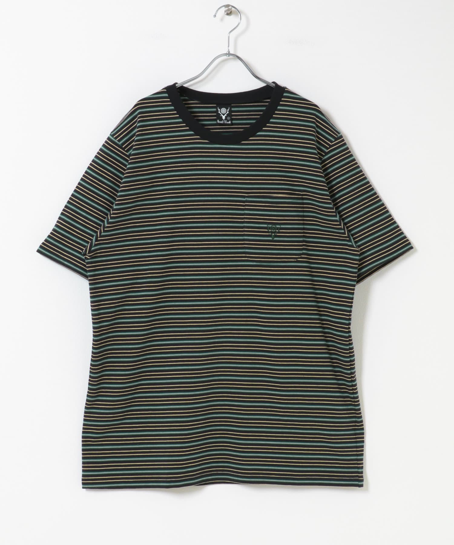 South2 West8　S/S ROUND POCKET TEE B-Black M