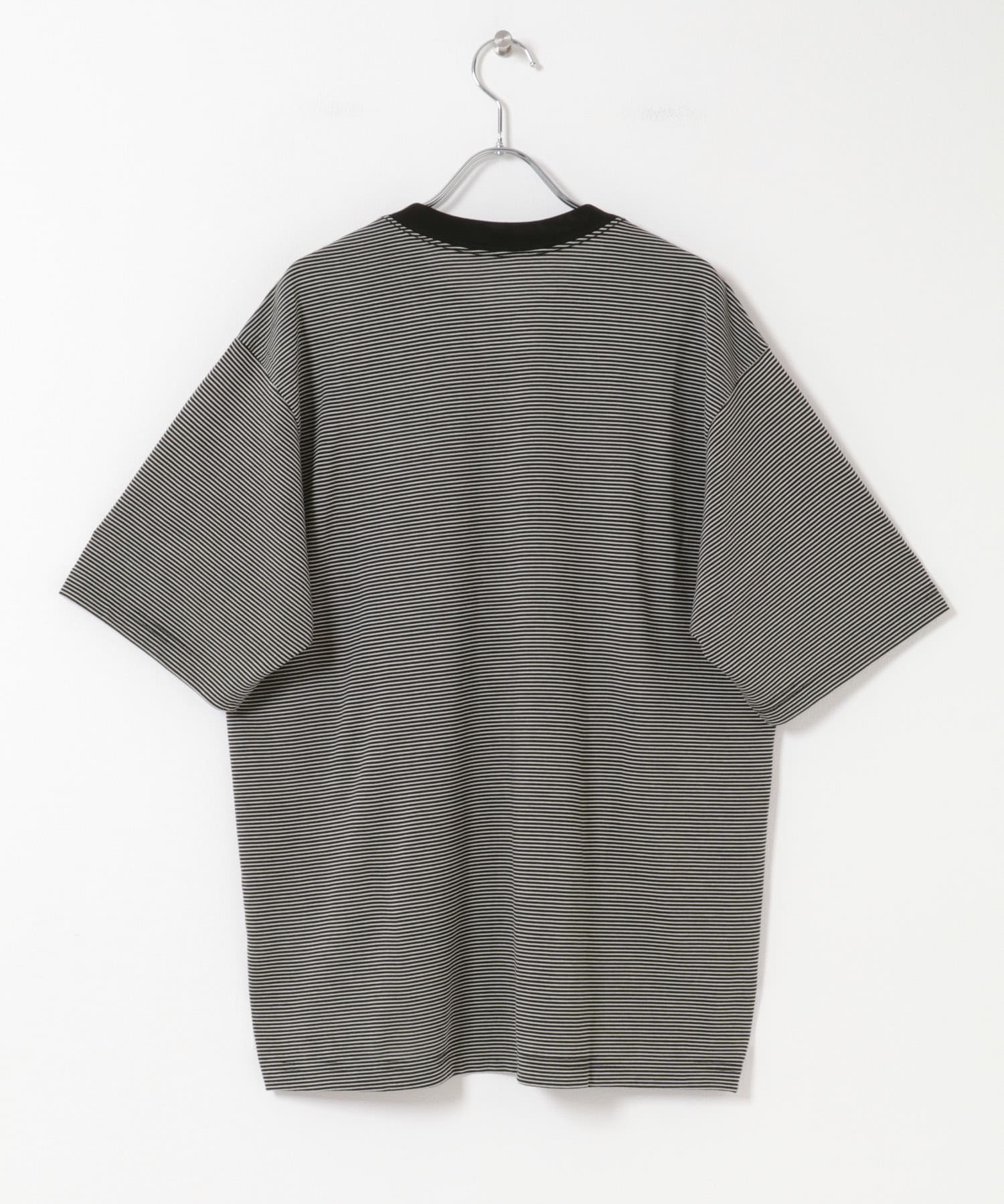 GOLDWIN　Striped Wool×Lyocell Jersey T-shiert BK 2