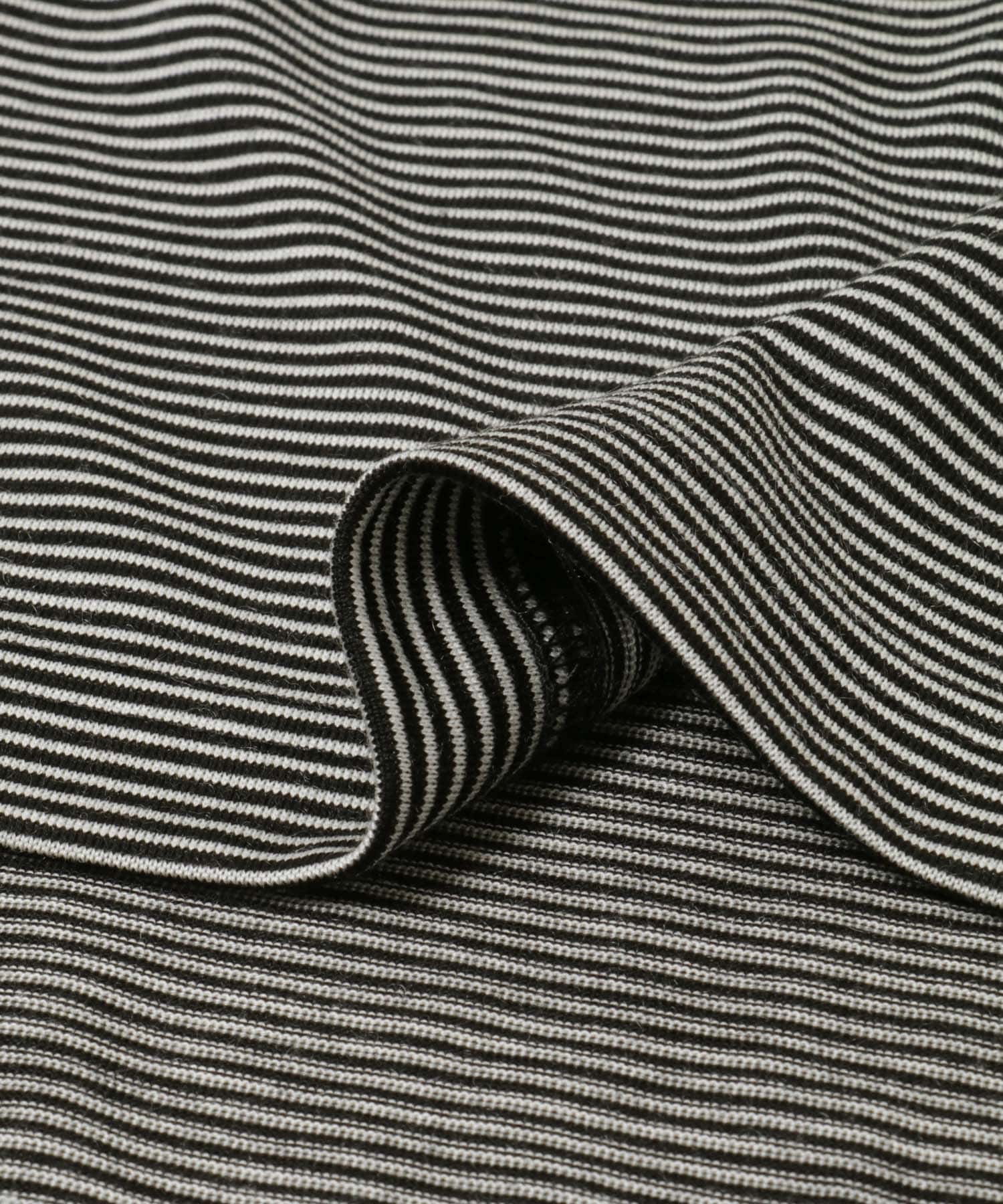 GOLDWIN　Striped Wool×Lyocell Jersey T-shiert BK 2
