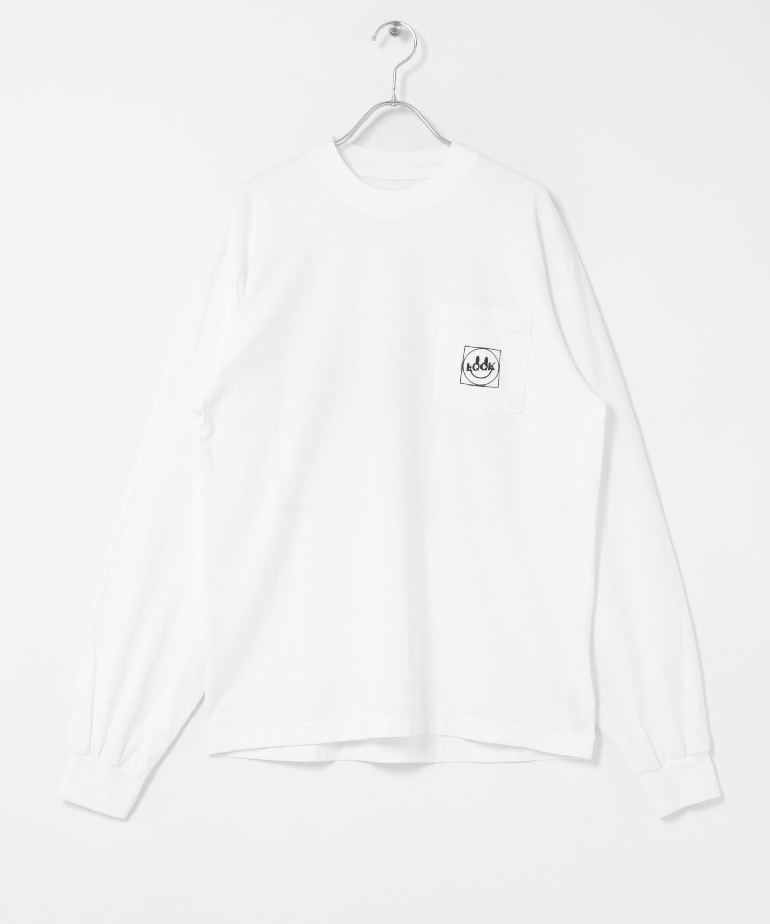 LQQK Studio　SMILEY LOGO POCKET TEE WHITE M
