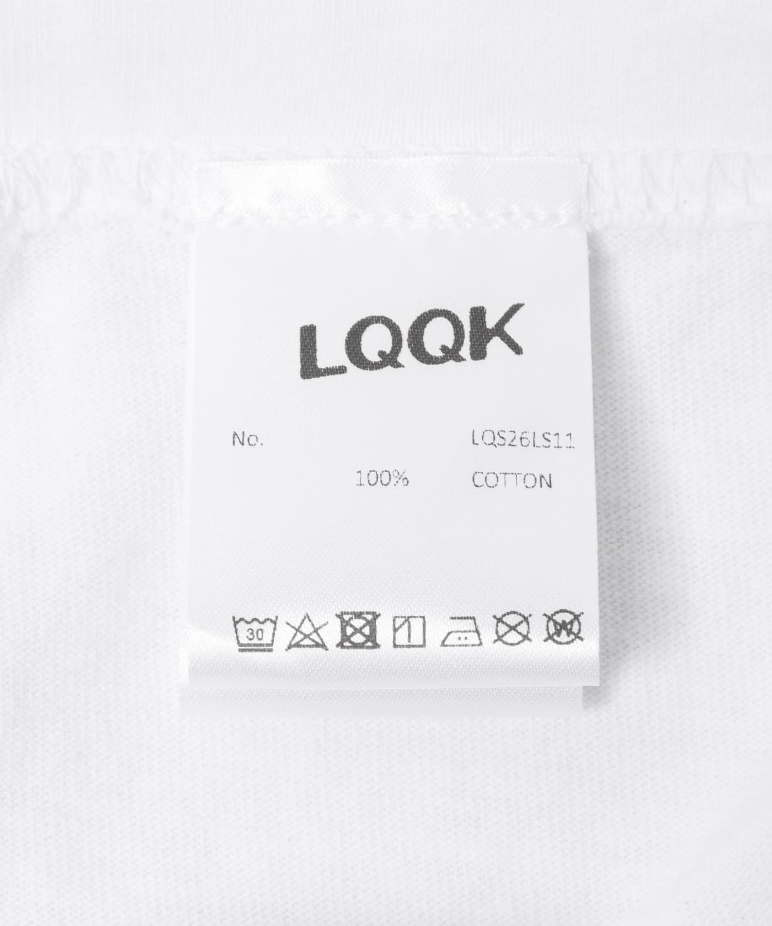 LQQK Studio　SMILEY LOGO POCKET TEE WHITE M