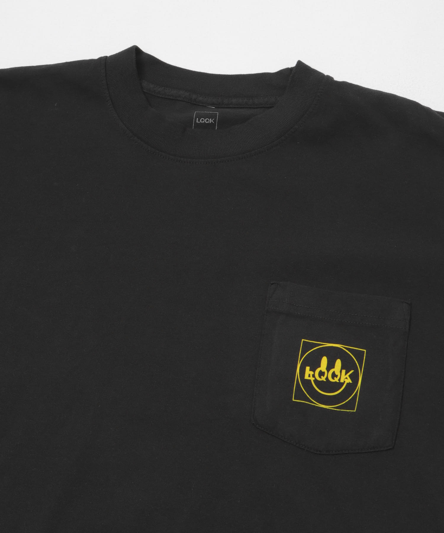 LQQK Studio　SMILEY LOGO POCKET TEE BLACK M