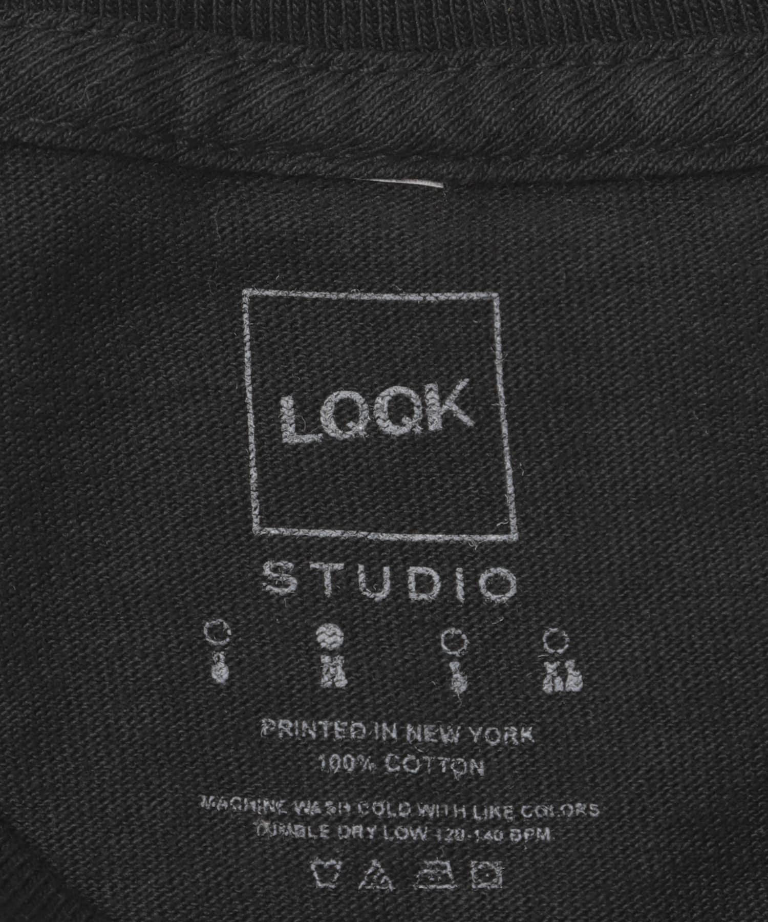 LQQK Studio　SMILEY LOGO POCKET TEE BLACK M