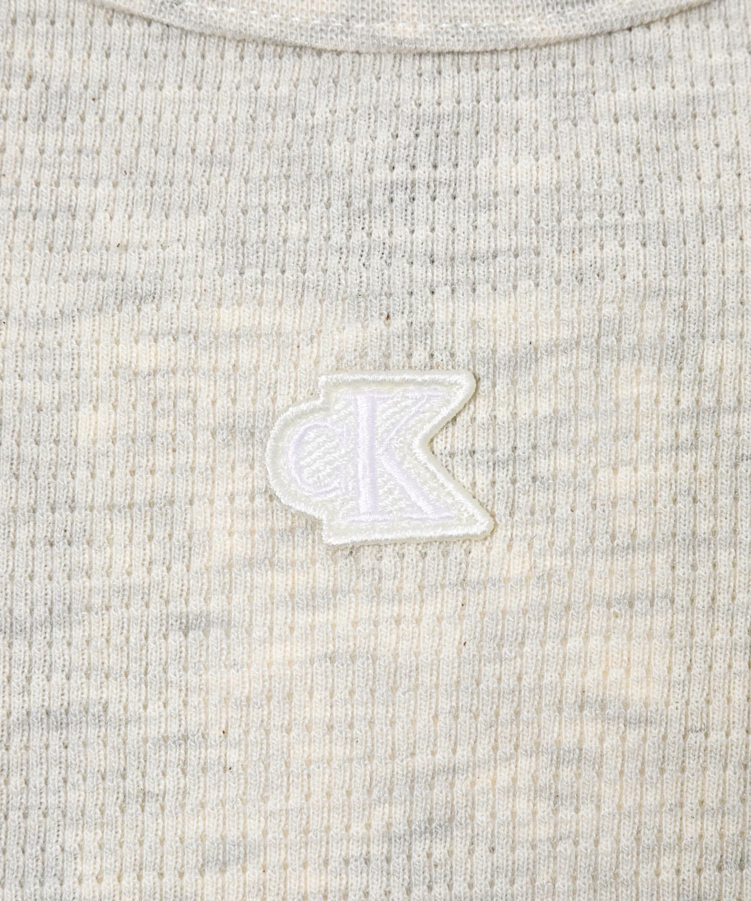 Calvin Klein　W.SL MONOGRAM PATCH WAFFLE RACER TANK P4P GREY S
