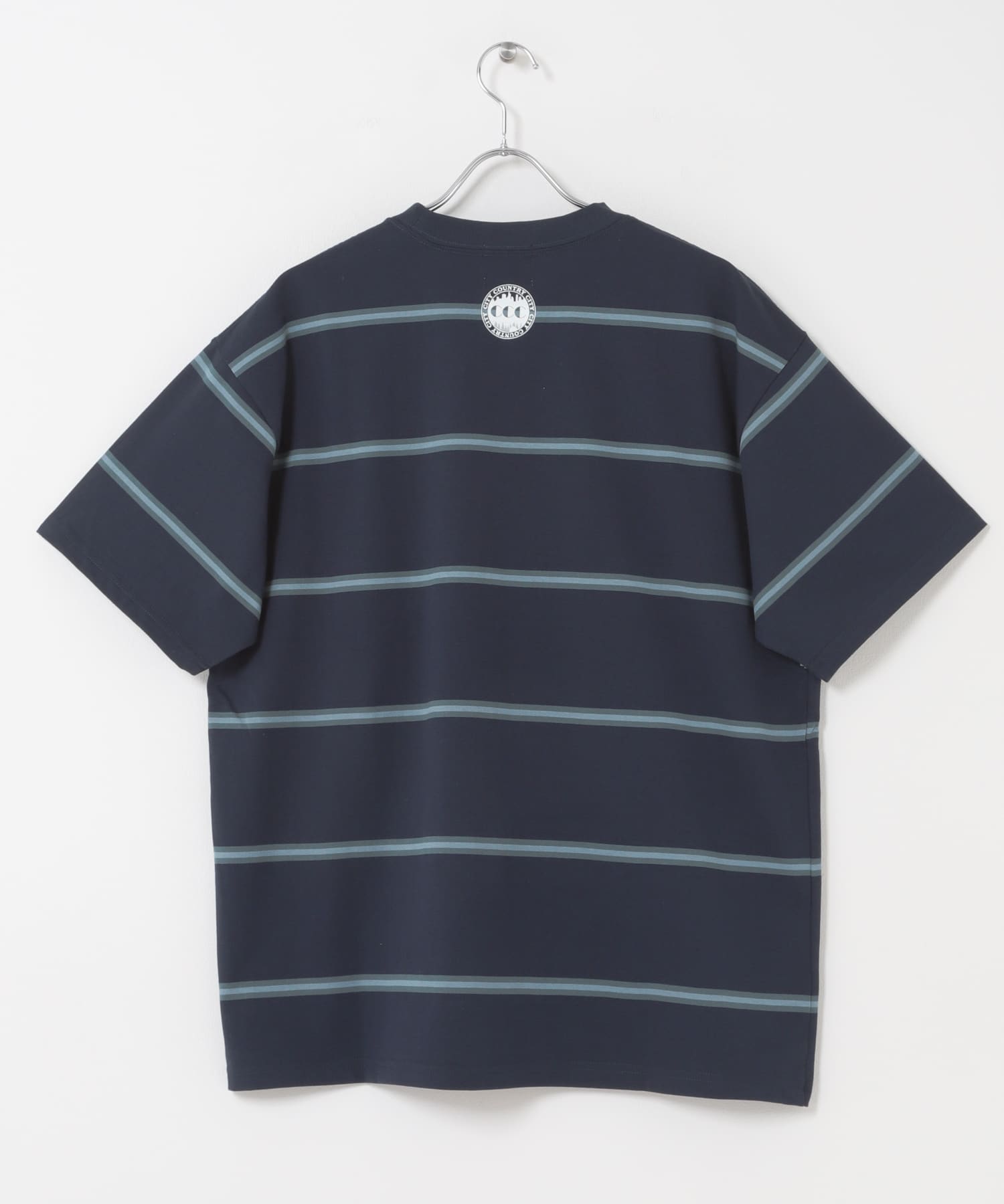 CITY COUNTRY CITY　EMBROIDERD LOGO BORDER T NAVY M