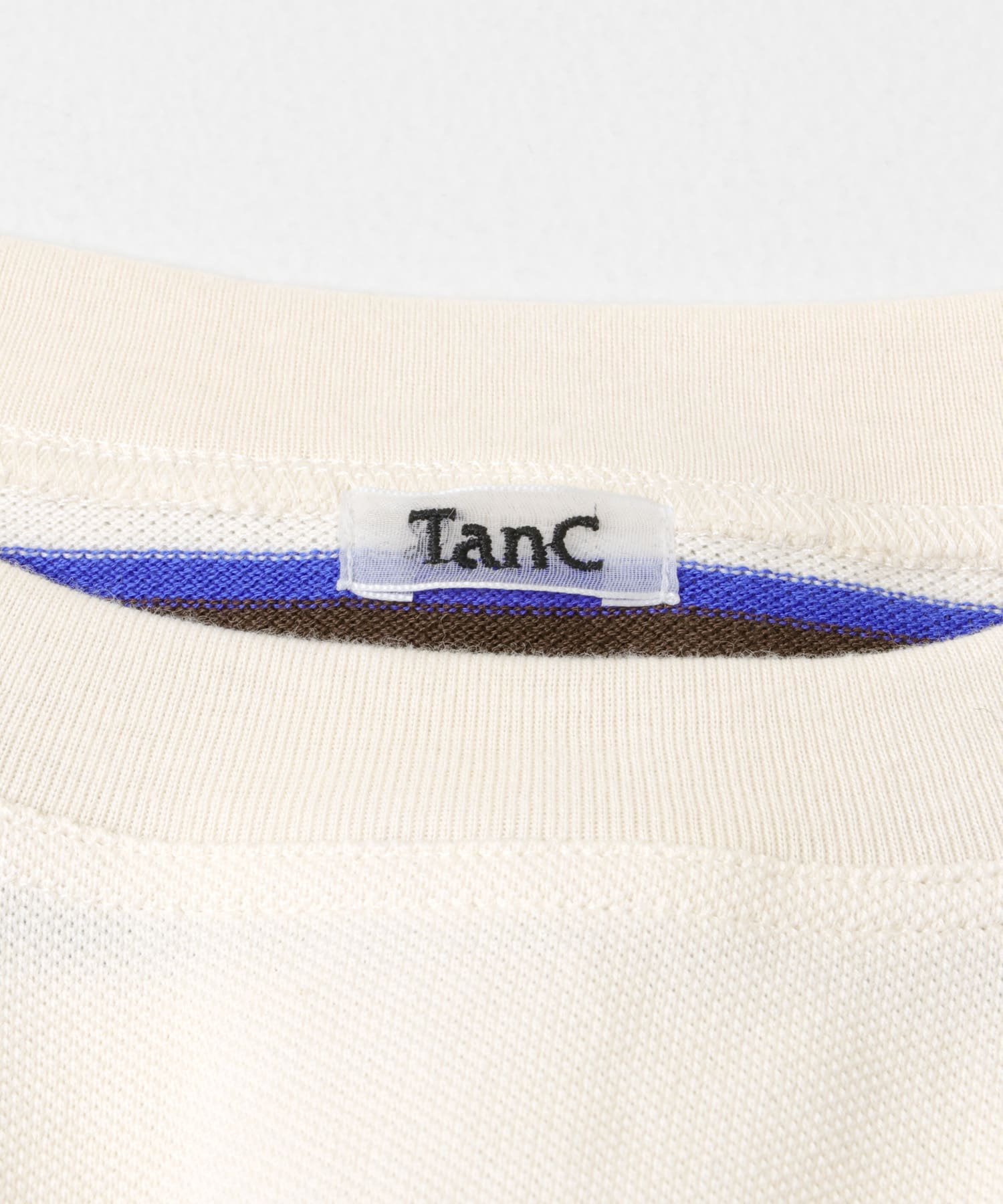 TanC TOKYO　PIQUE BORDER SHIRRING IVORY Free