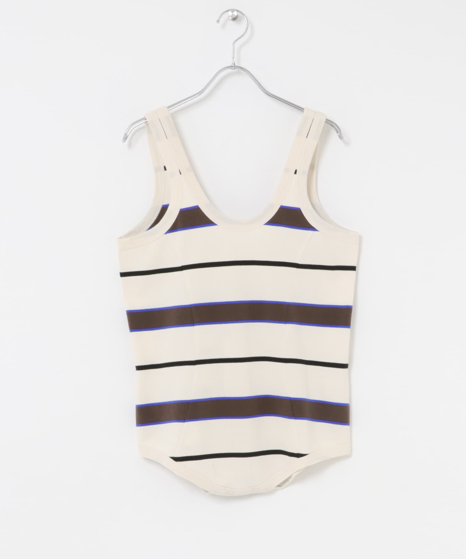 TanC TOKYO　PIQUE BORDER TANK ROMPERS IVORY Free