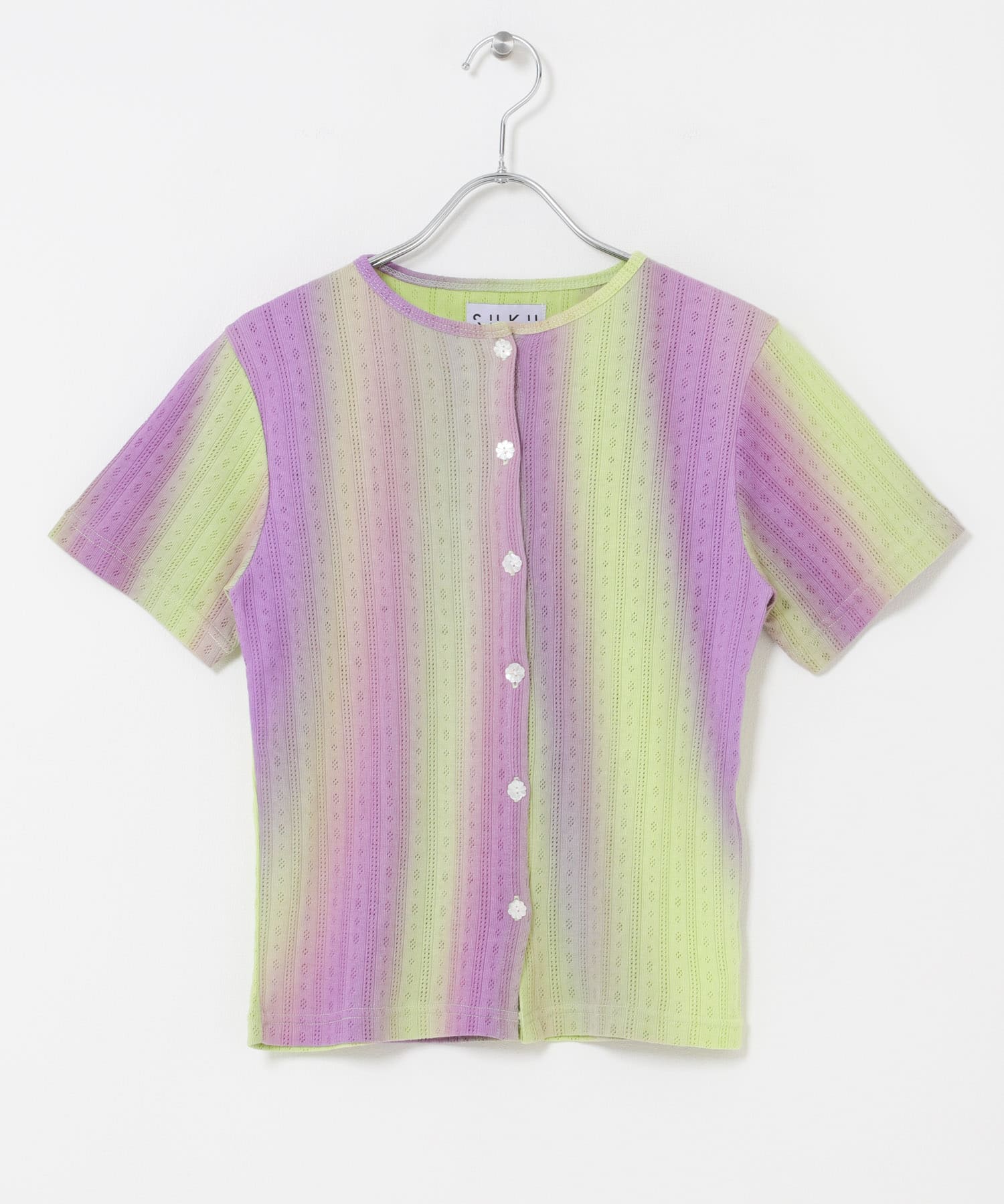 SUKU HOME　POINTELLE ST SLEEVE CARDI