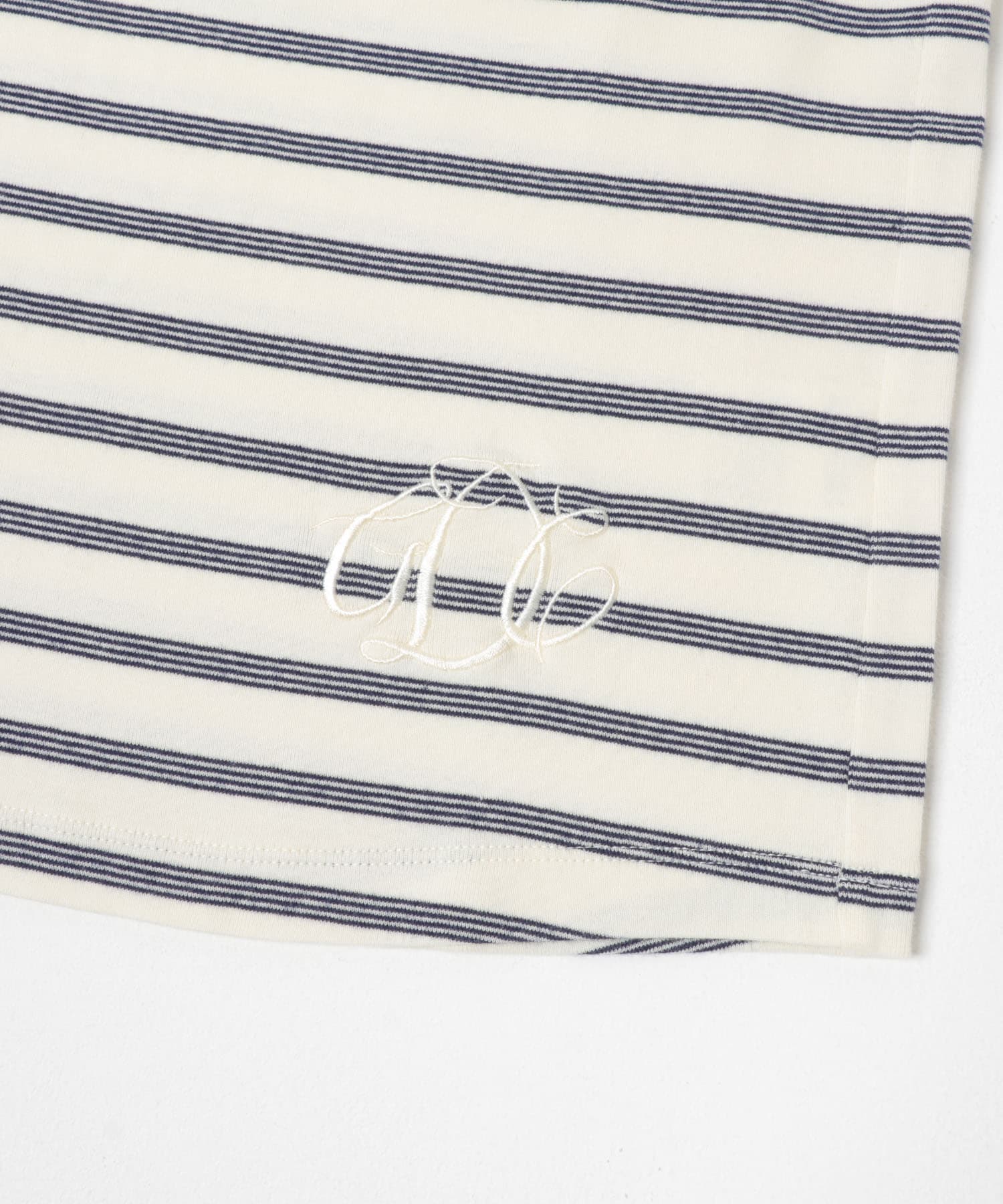Girls department Club　BORDER DOUBLE BIND TEE NAVY Free