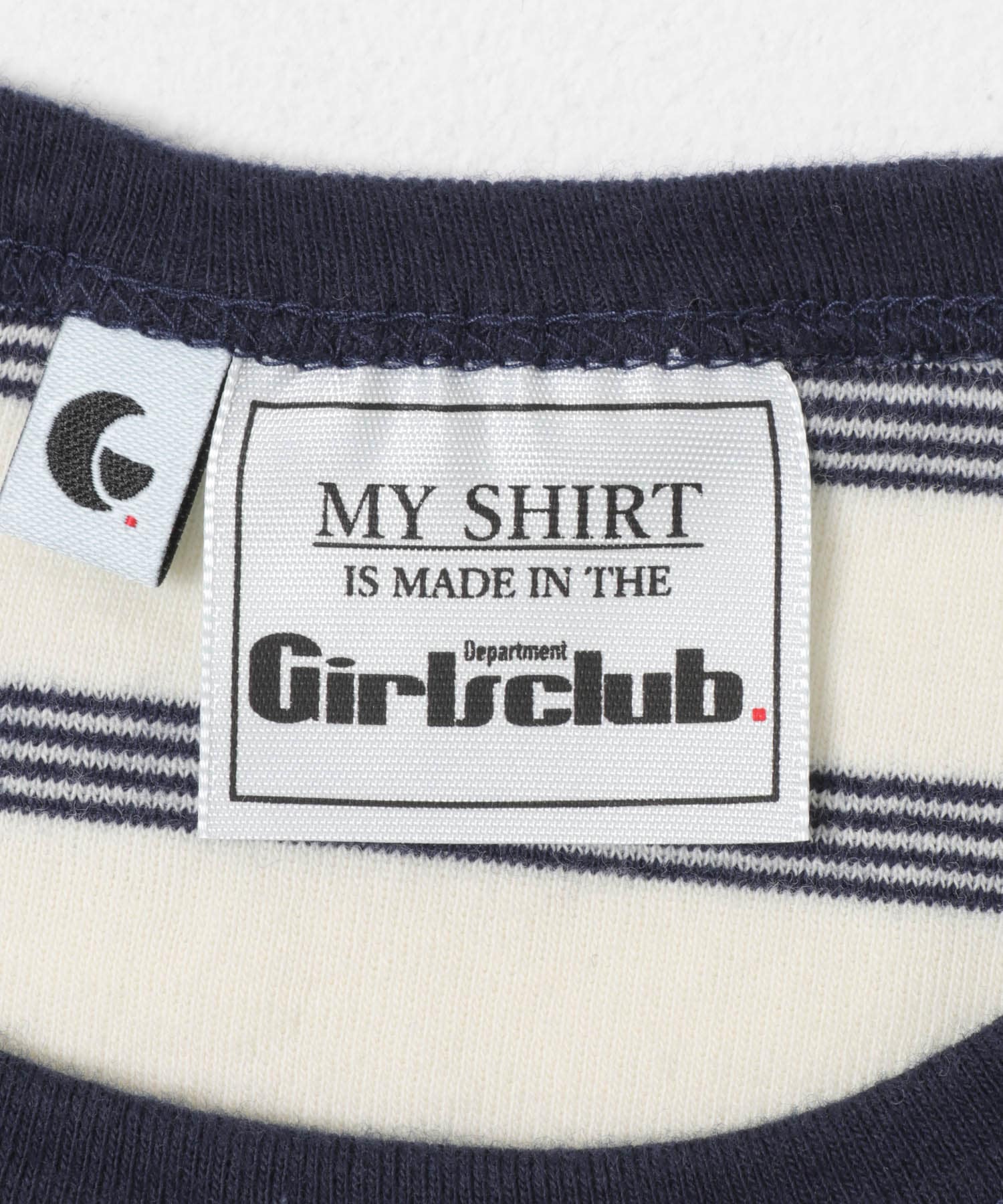 Girls department Club　BORDER DOUBLE BIND TEE NAVY Free
