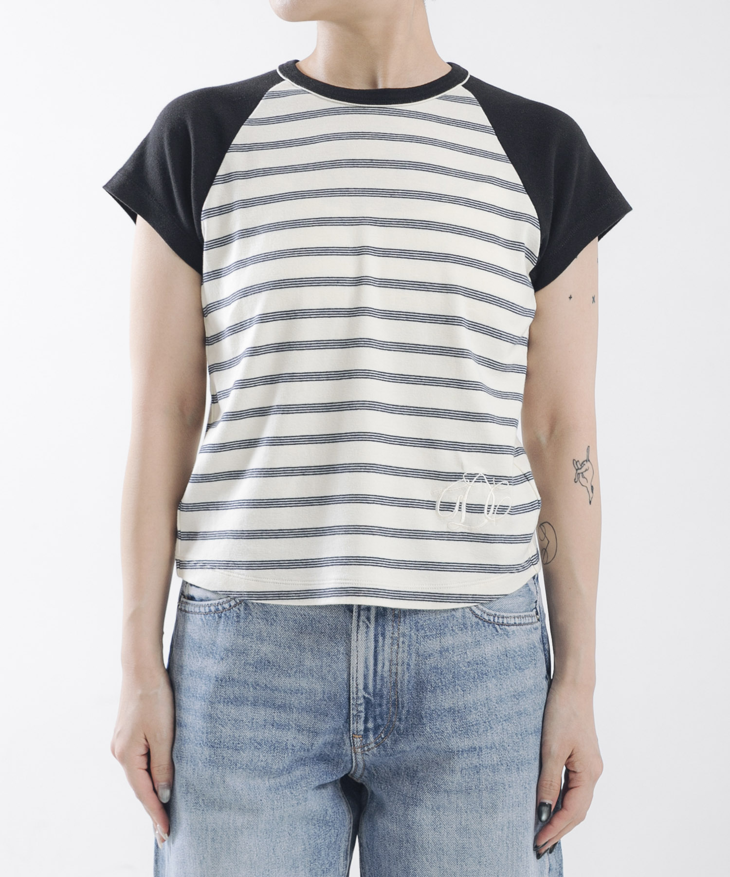 Girls department Club　BORDER DOUBLE BIND TEE