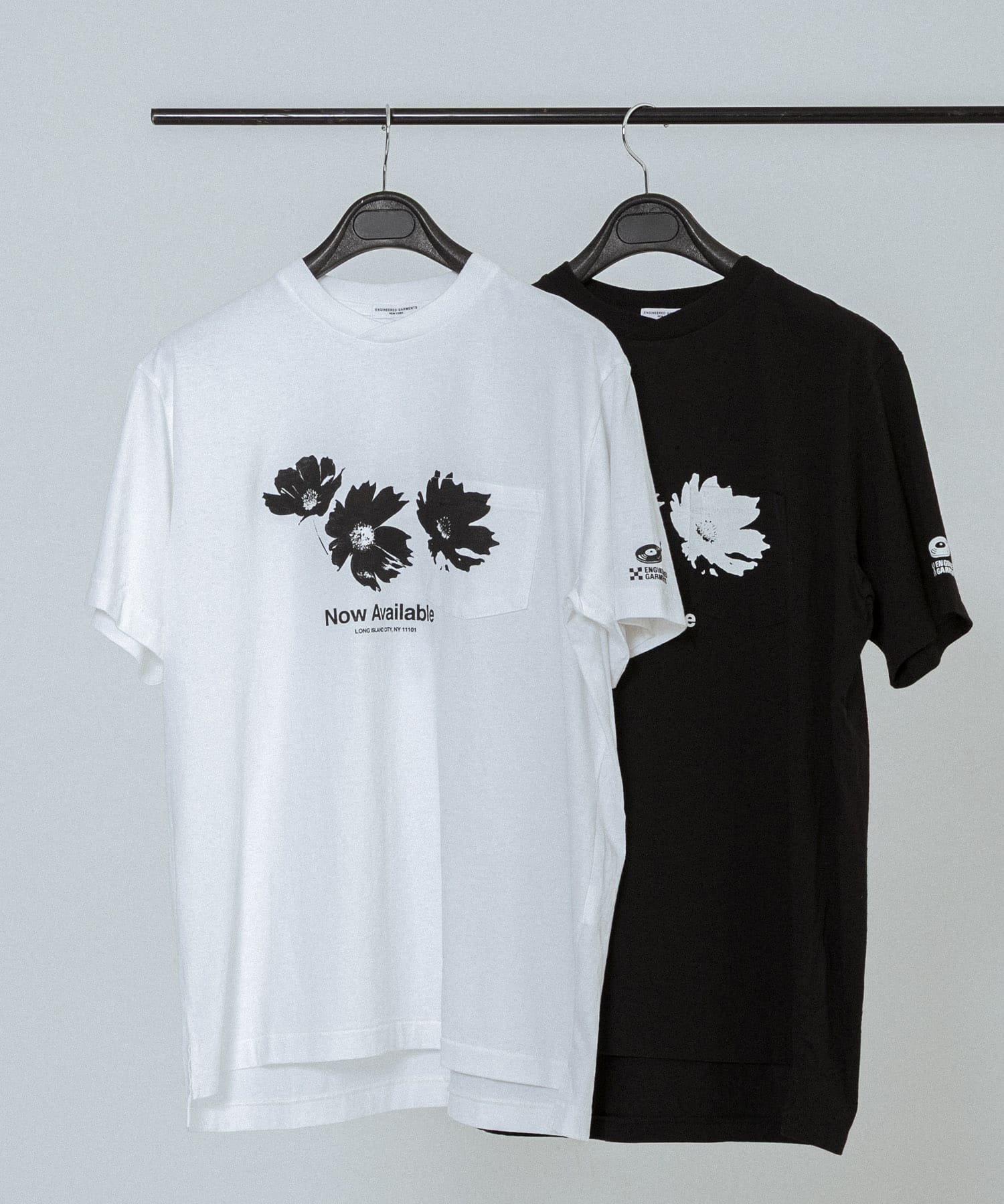 Engineered Garments　PRINTED CROSS CREW TEE White S
