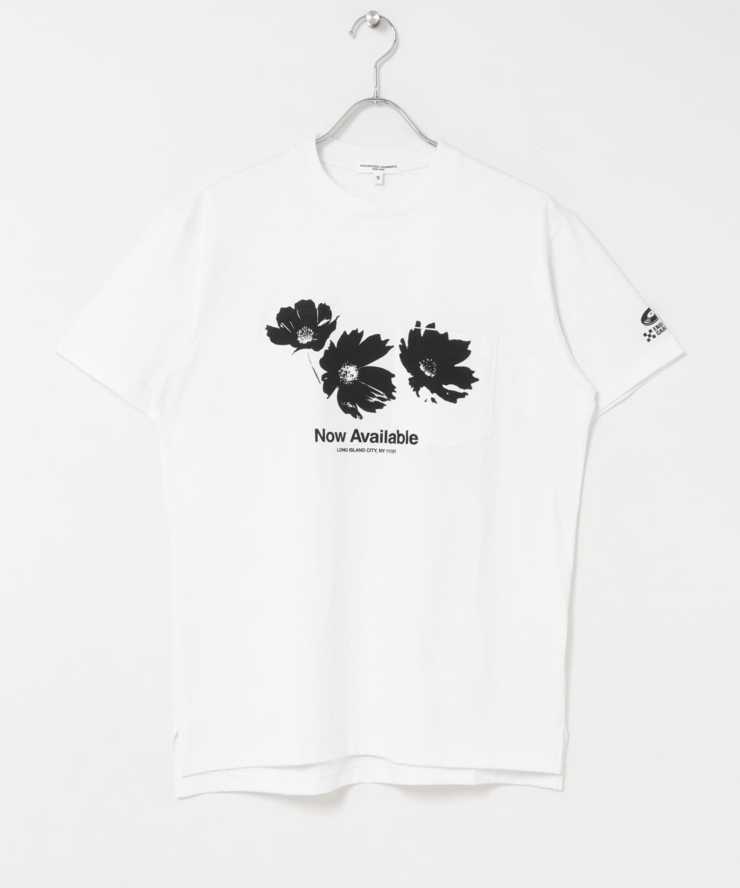 Engineered Garments　PRINTED CROSS CREW TEE White S