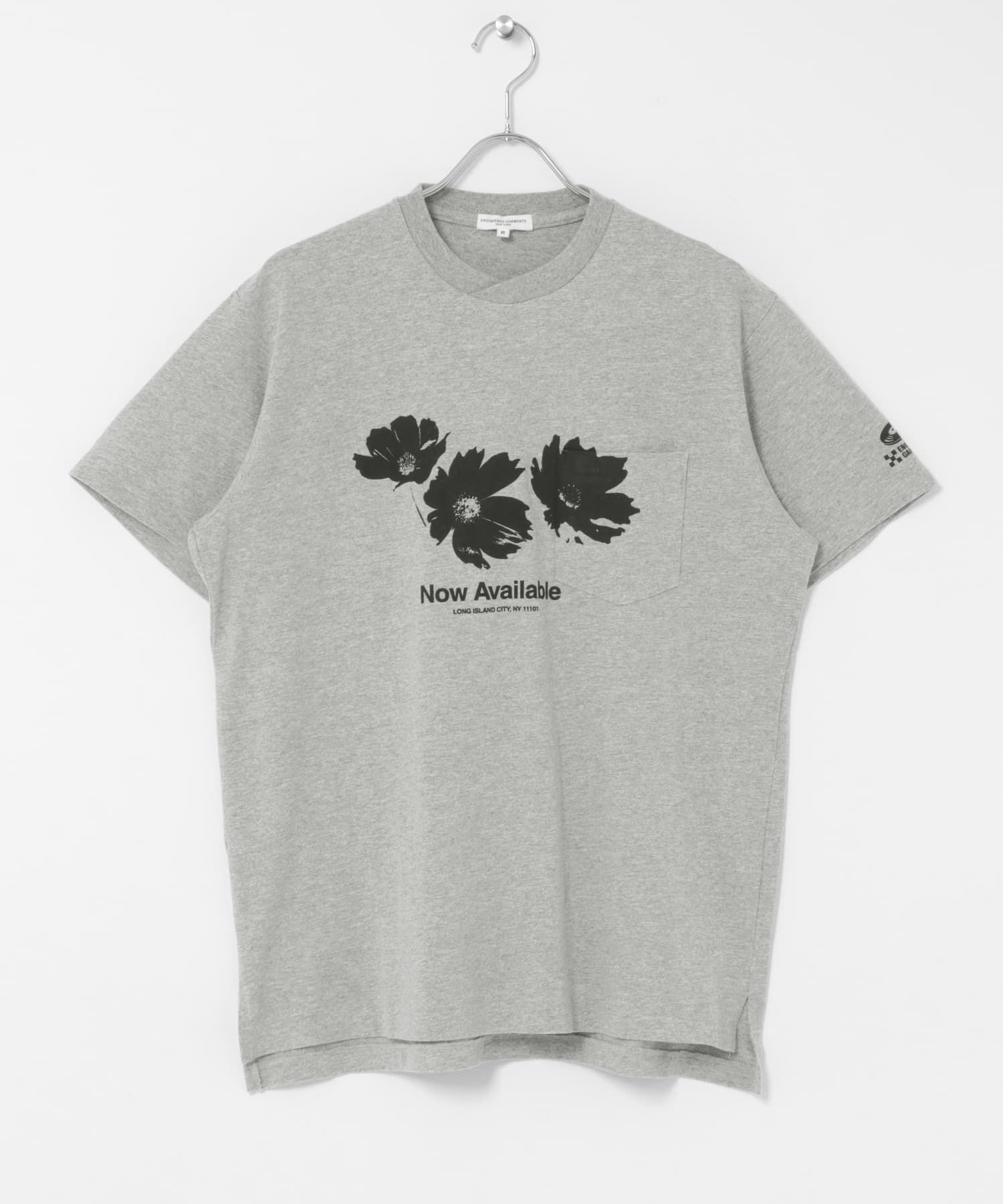 Engineered Garments　PRINTED CROSS CREW TEE Grey S