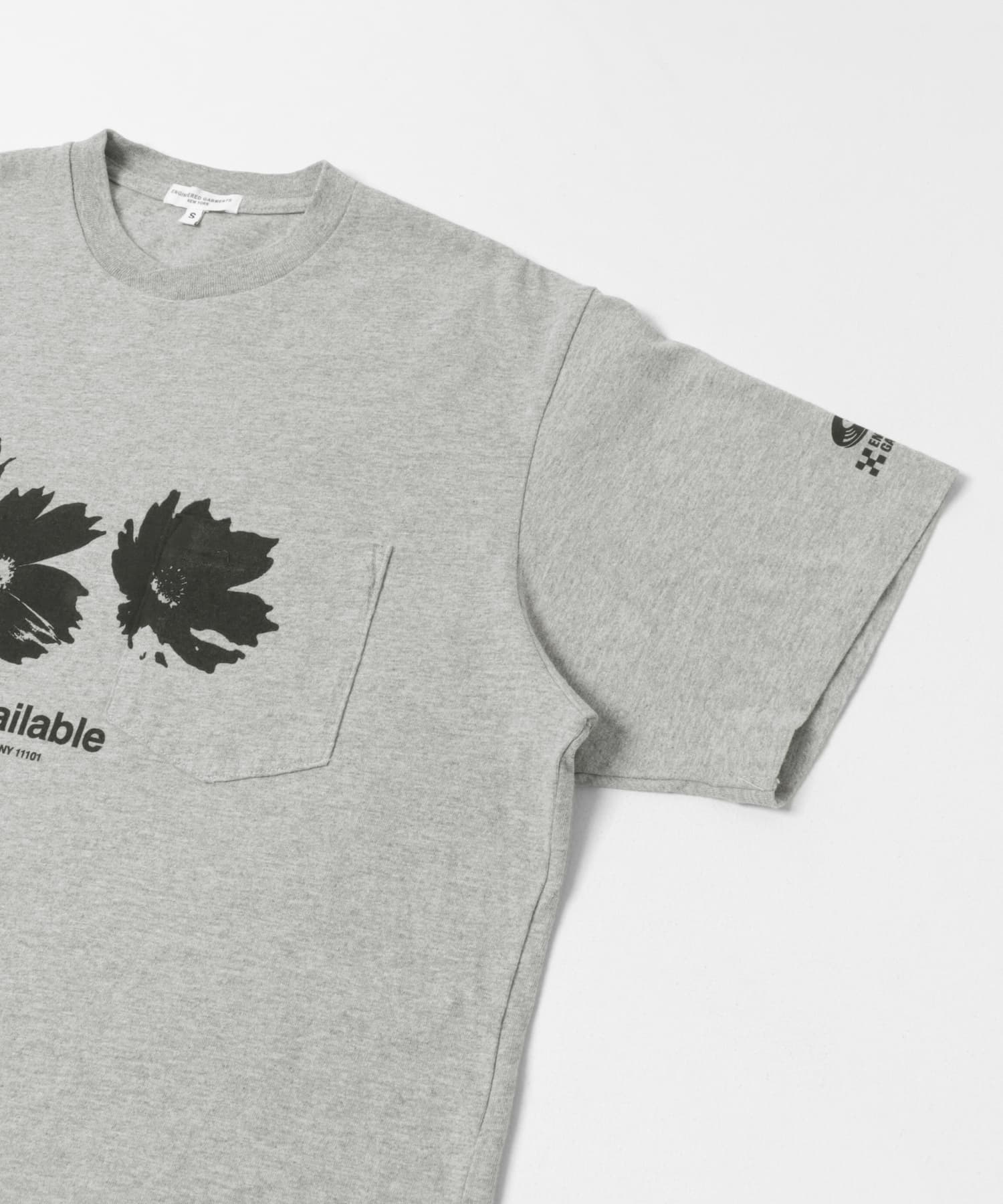 Engineered Garments　PRINTED CROSS CREW TEE Grey S