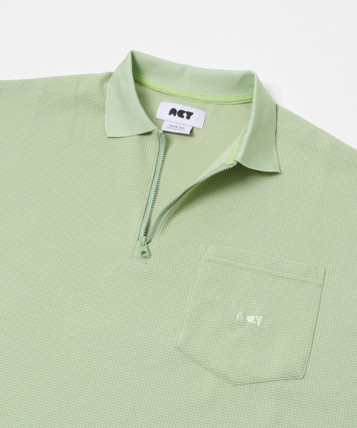Acy　ZIP THERMAL PULLOVER L.GREEN L