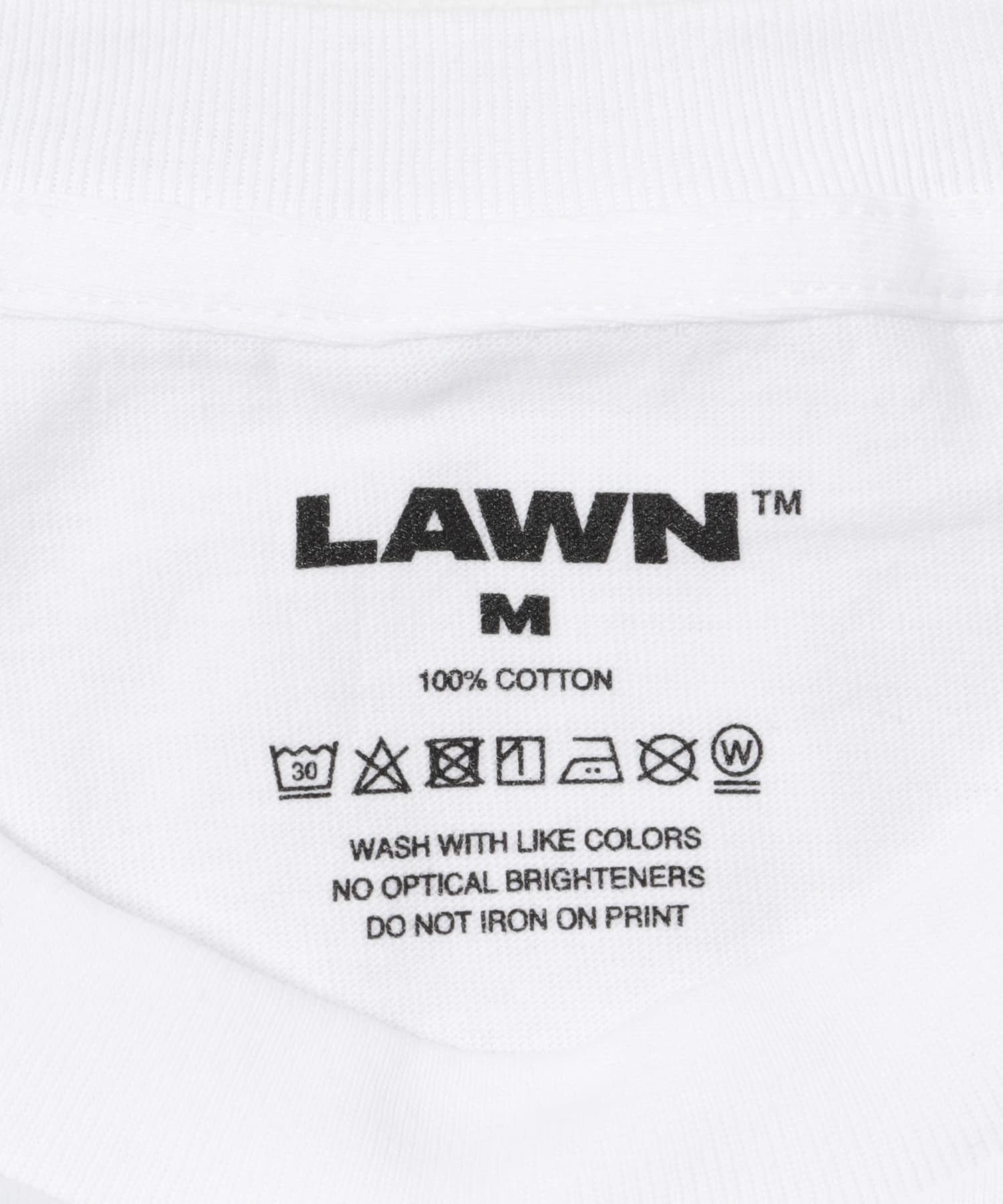 LAWN　PS COLLAGE ART PRINT SS TEE WHITE M