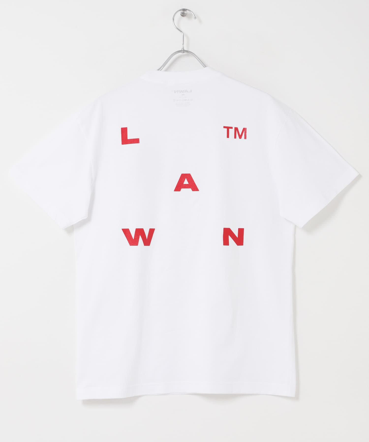 LAWN　EE L LOGO PRINT SS TEE WHITE M