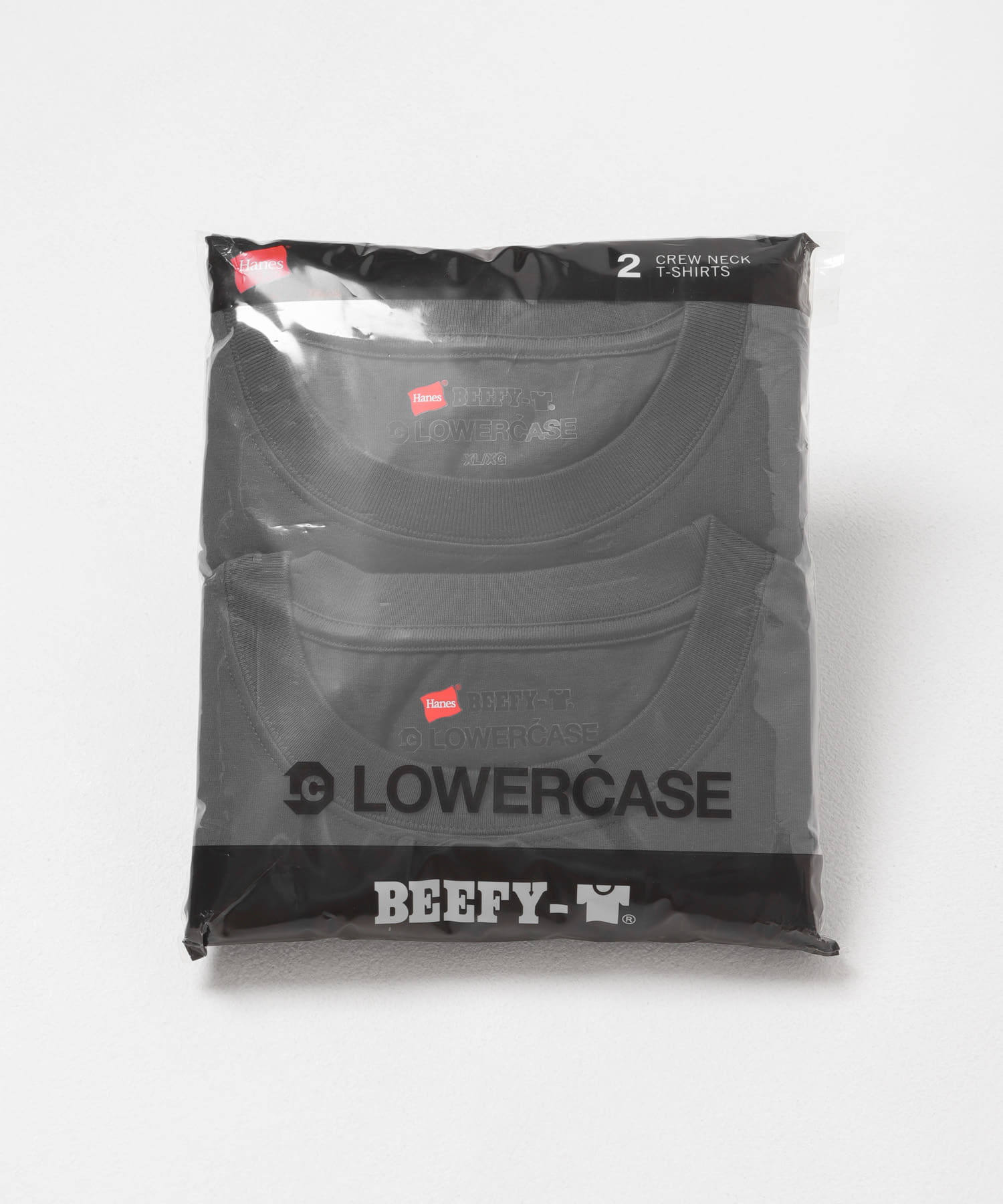 HANES×LOWERCASE　LOWERCASE 2P BEEFY-T SS D.GRAY M