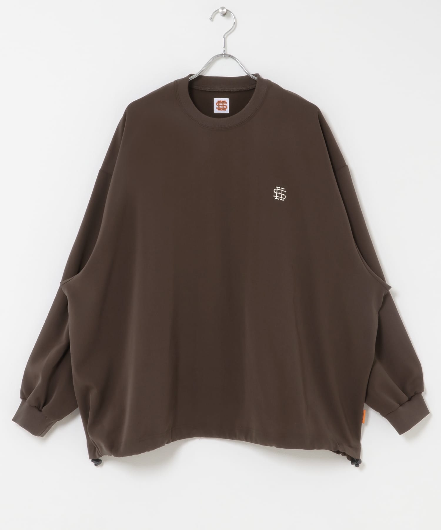 SEE SEE　SUPER BIG LS TEE W/D BROWN M