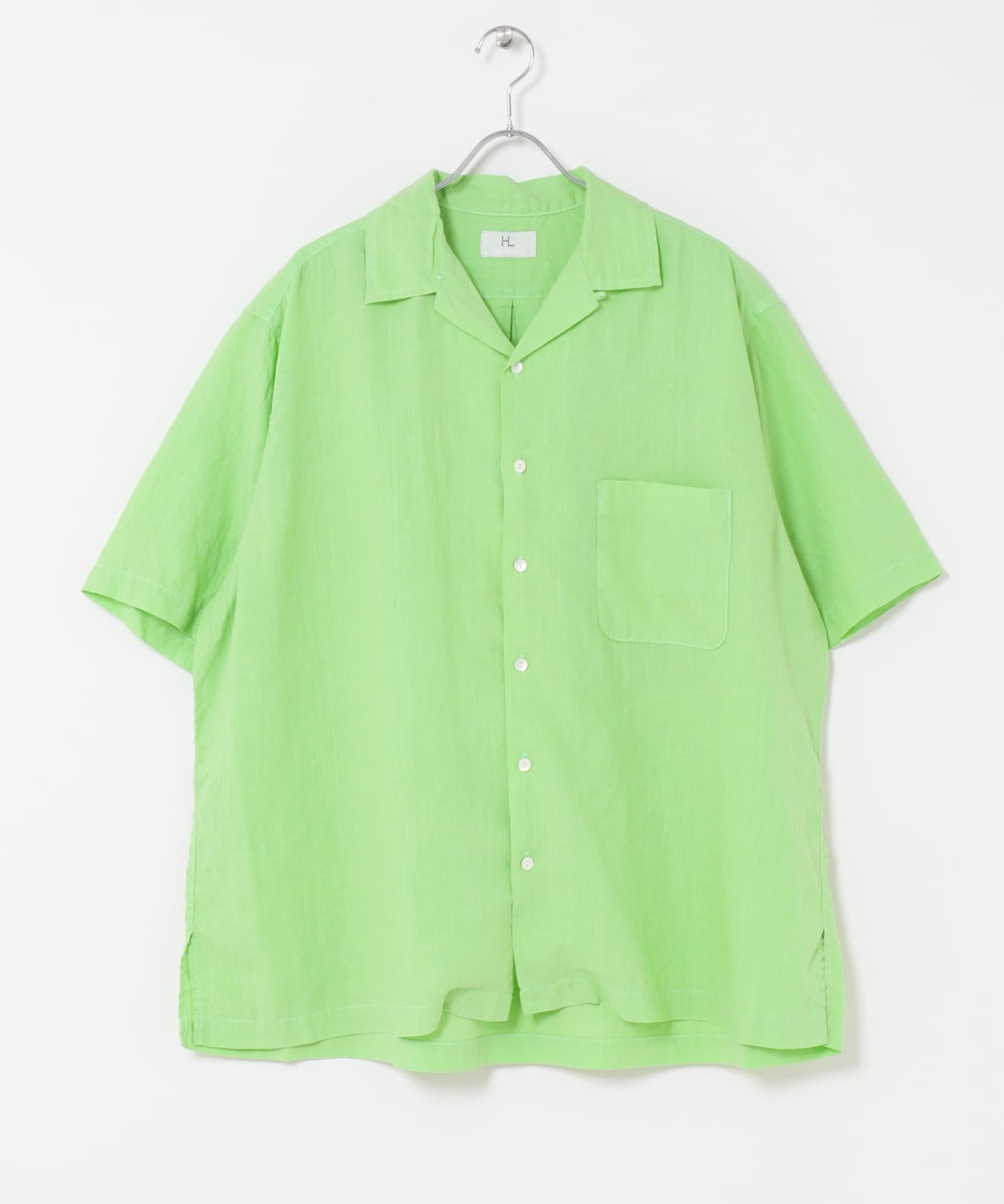 HERILL　Linen Opencollar shirts Green 2