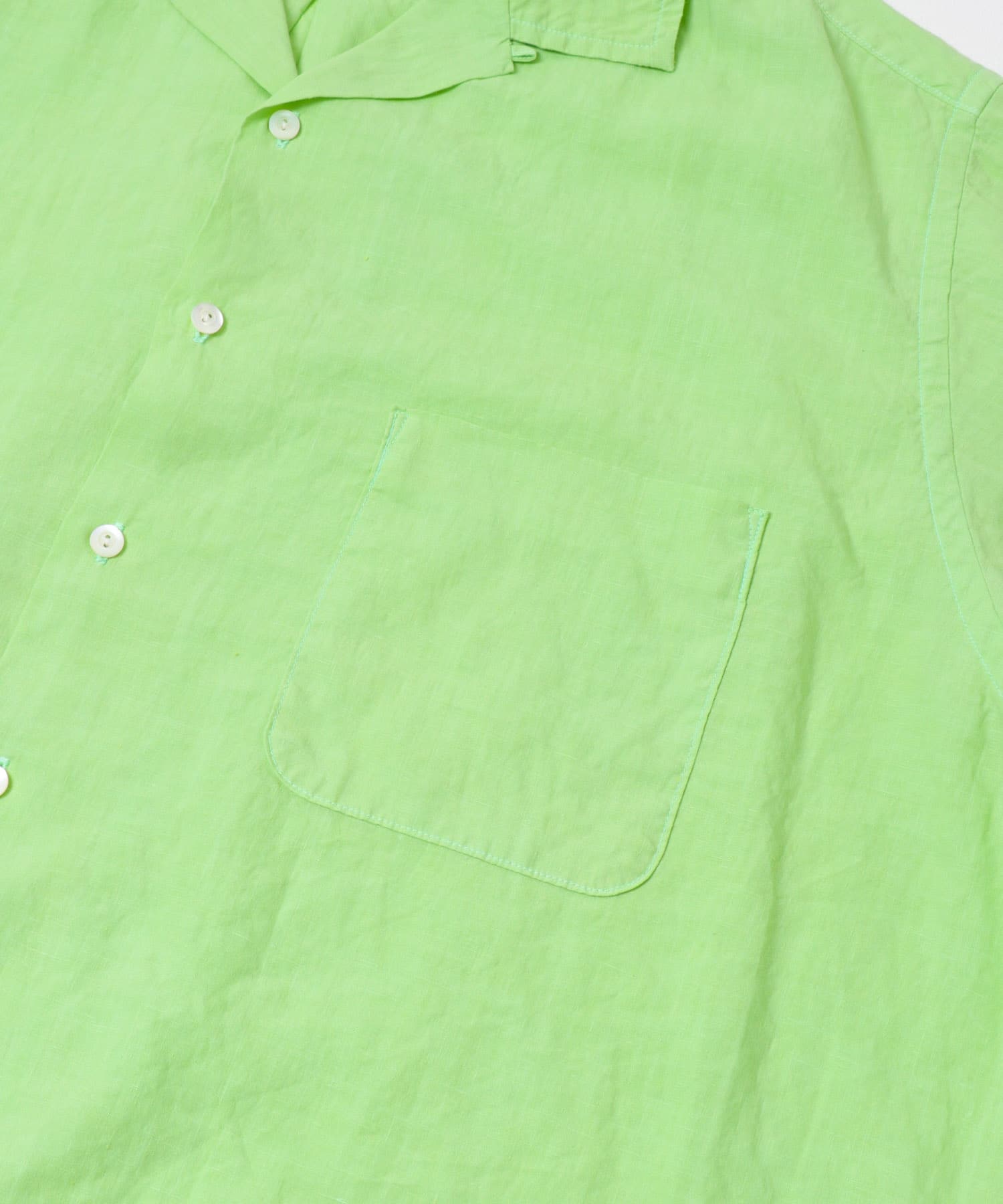 HERILL　Linen Opencollar shirts Green 2