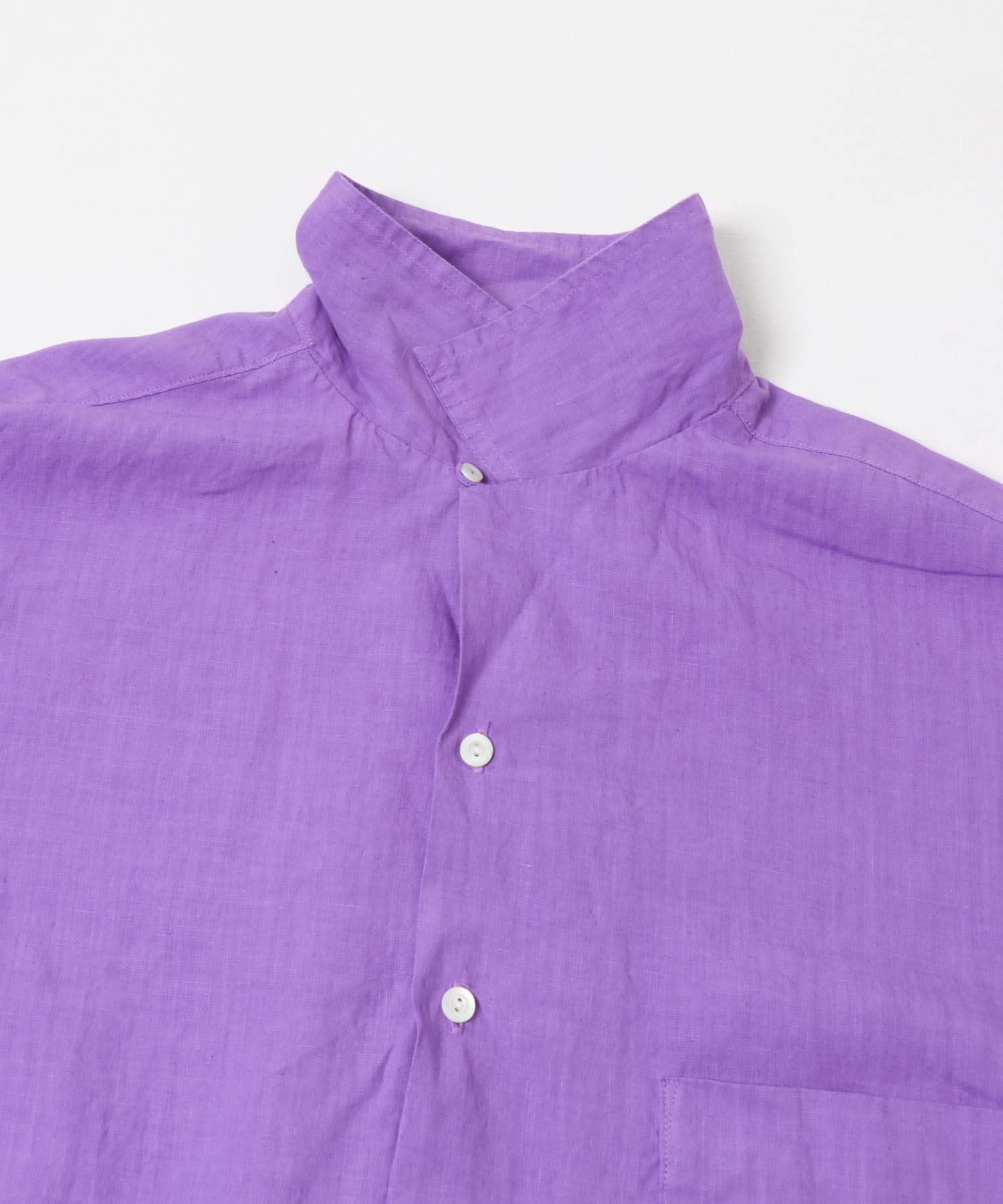 HERILL　Linen Opencollar shirts Purple 2